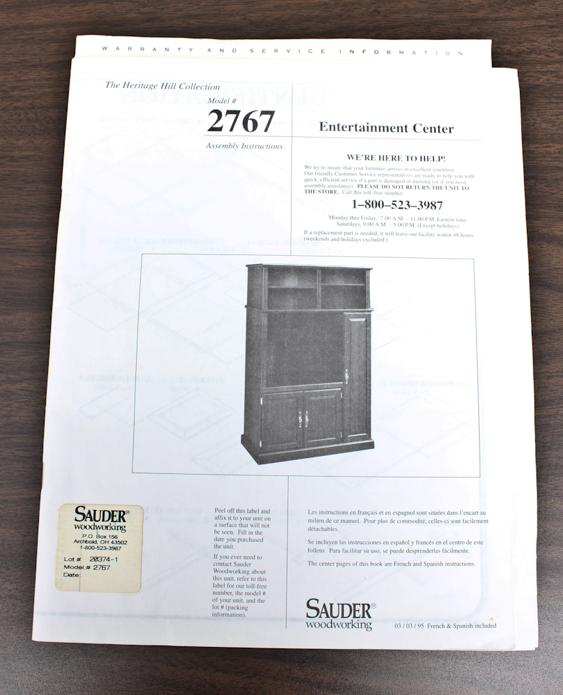 Sauder Cherry Finished Entertainment Center