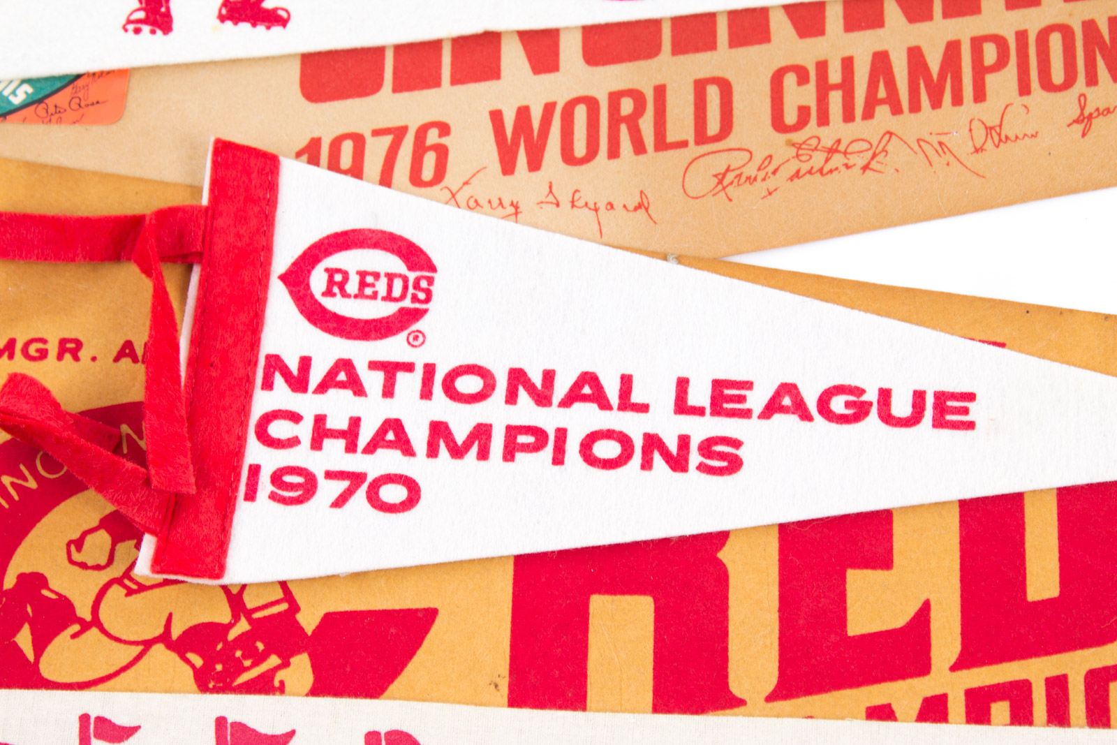 Vintage 1960s to 1980s Cincinnati Reds Pennants