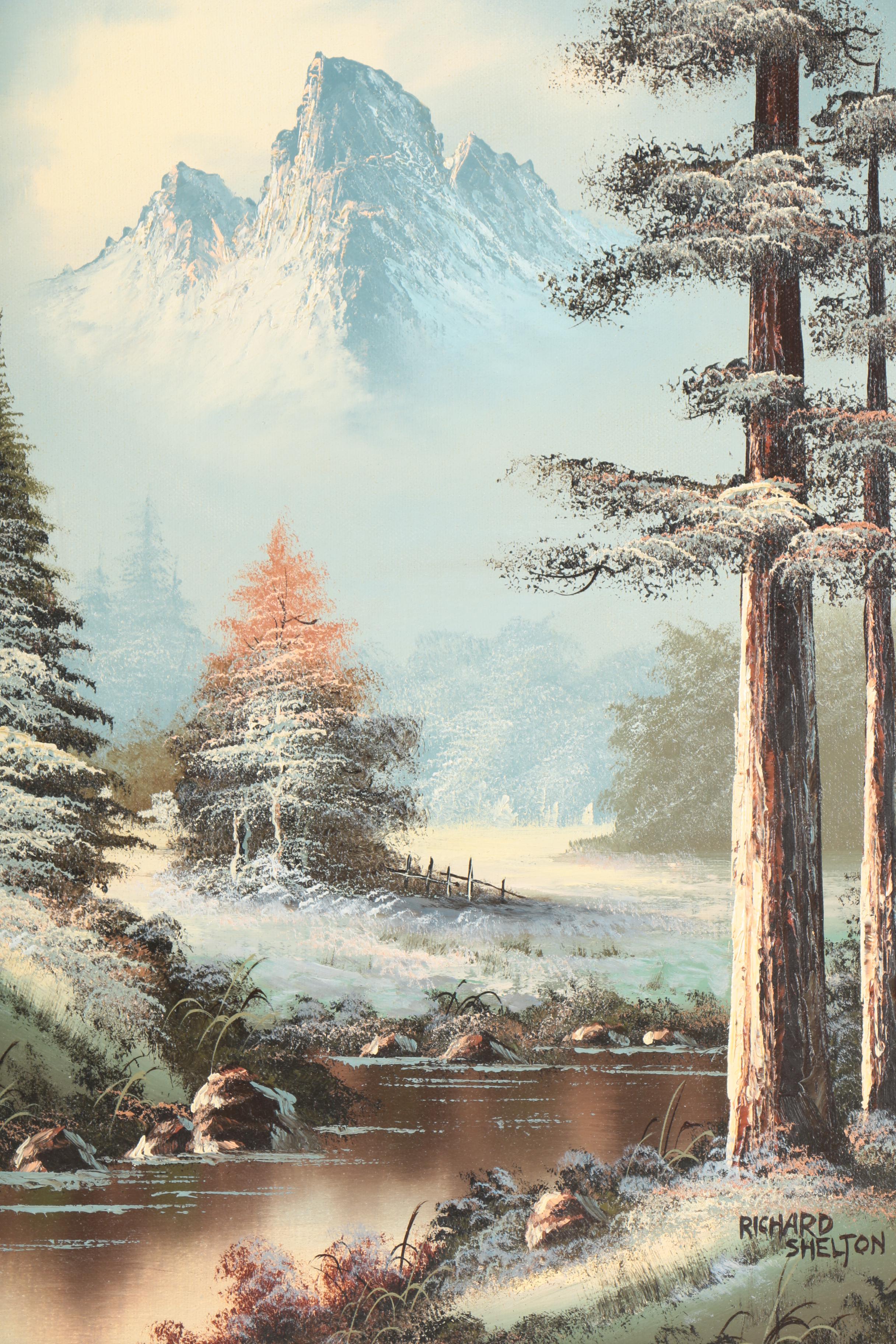 Richard Shelton Oil Painting of a Winter Landscape