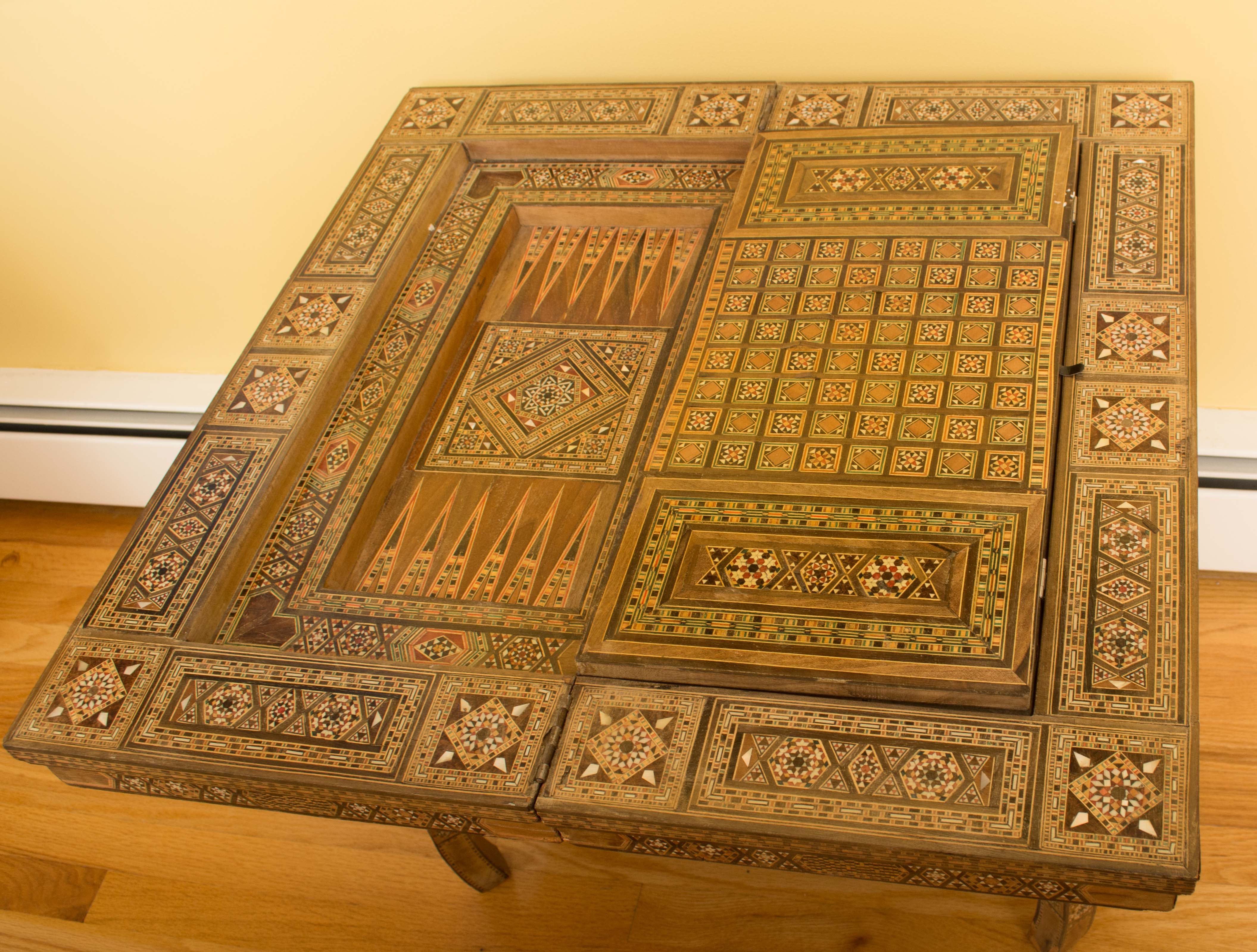 Vintage Syrian Inlaid Game Table