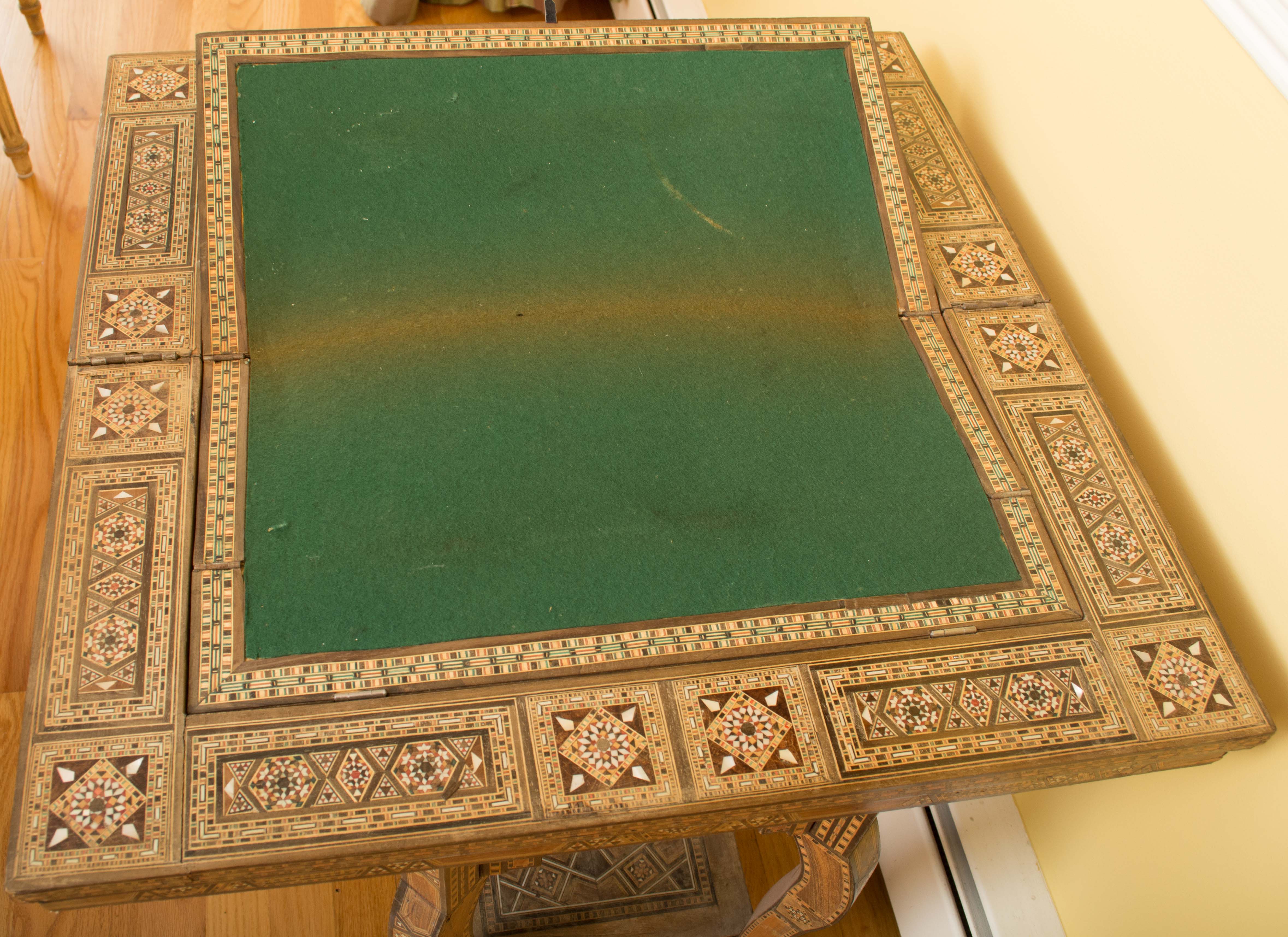 Vintage Syrian Inlaid Game Table