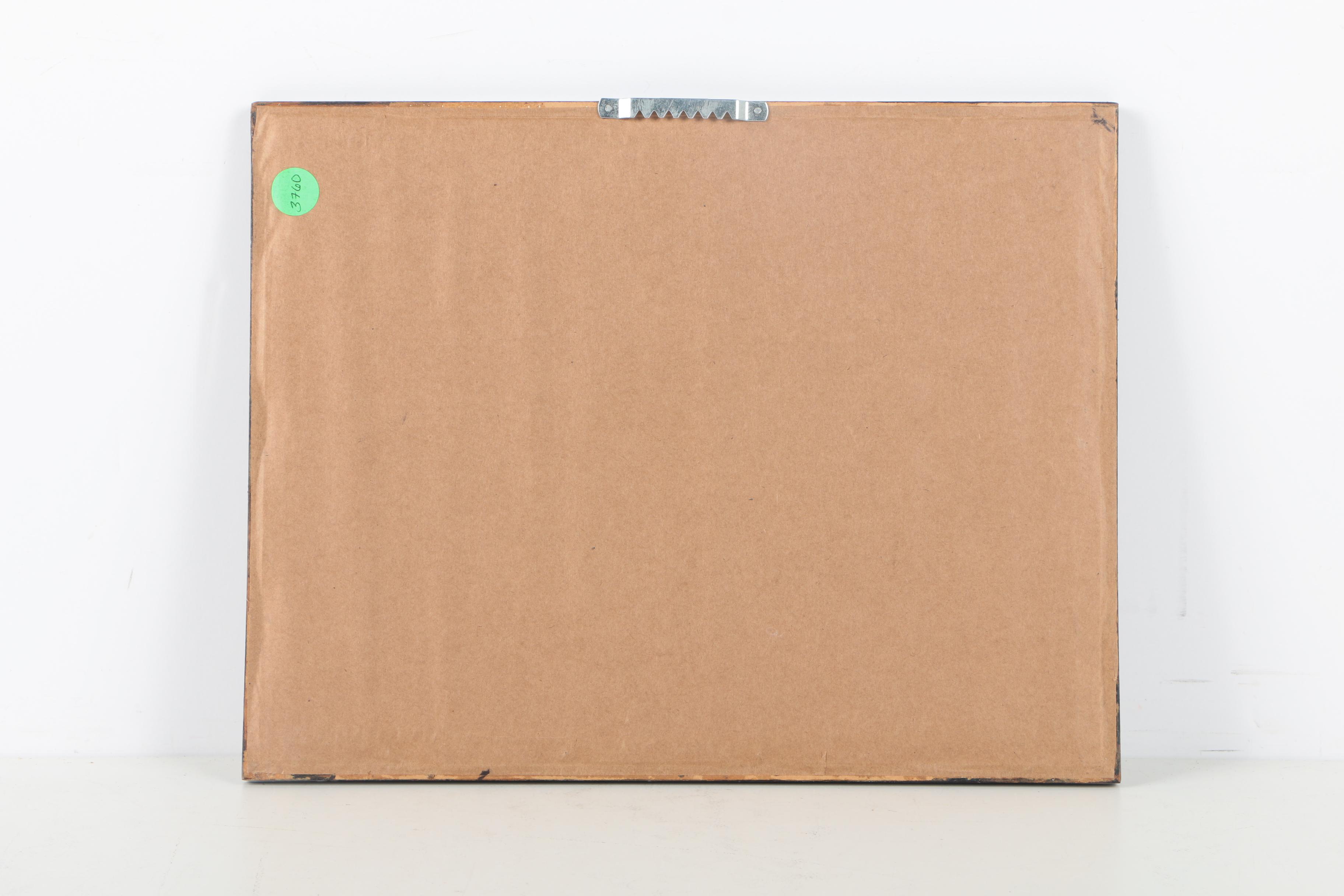 Lowenstein Vintage Intaglio Print on Paper of a Woman Stoking a Fire