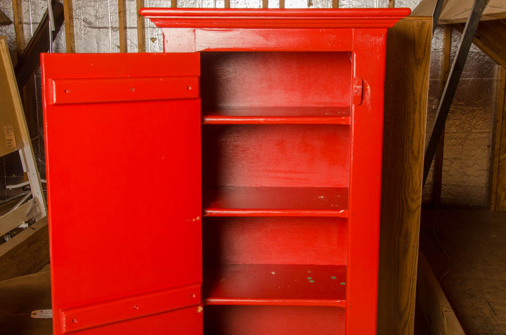 Red Wooden Cabinet