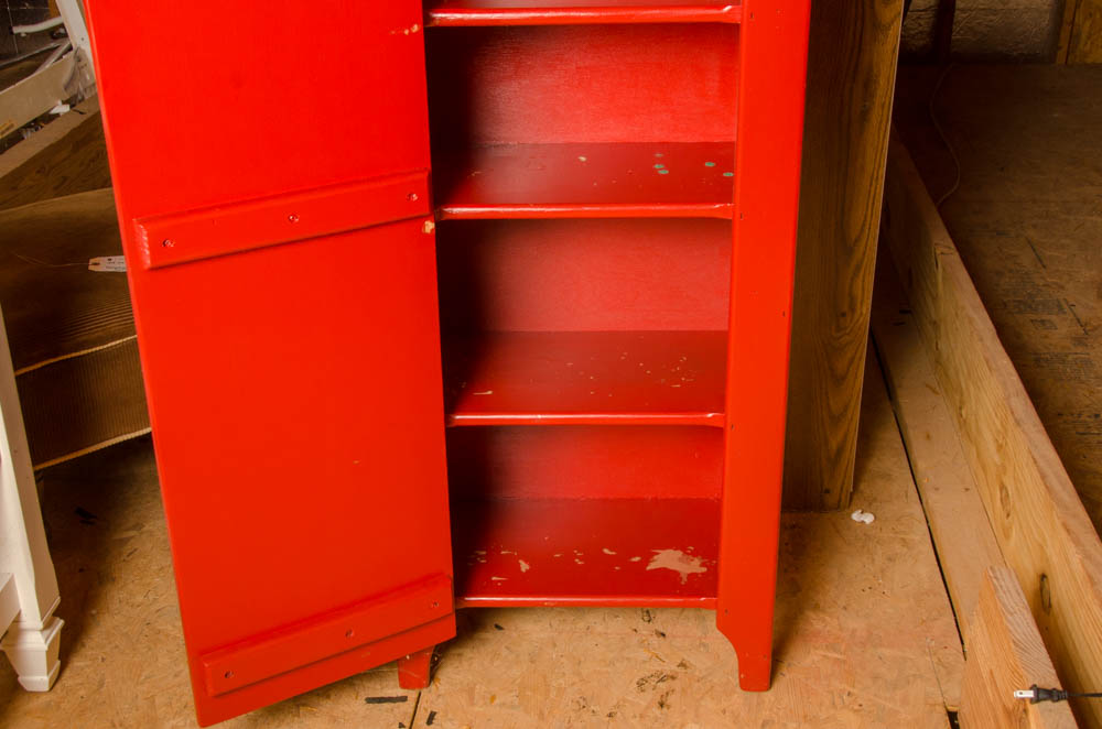 Red Wooden Cabinet