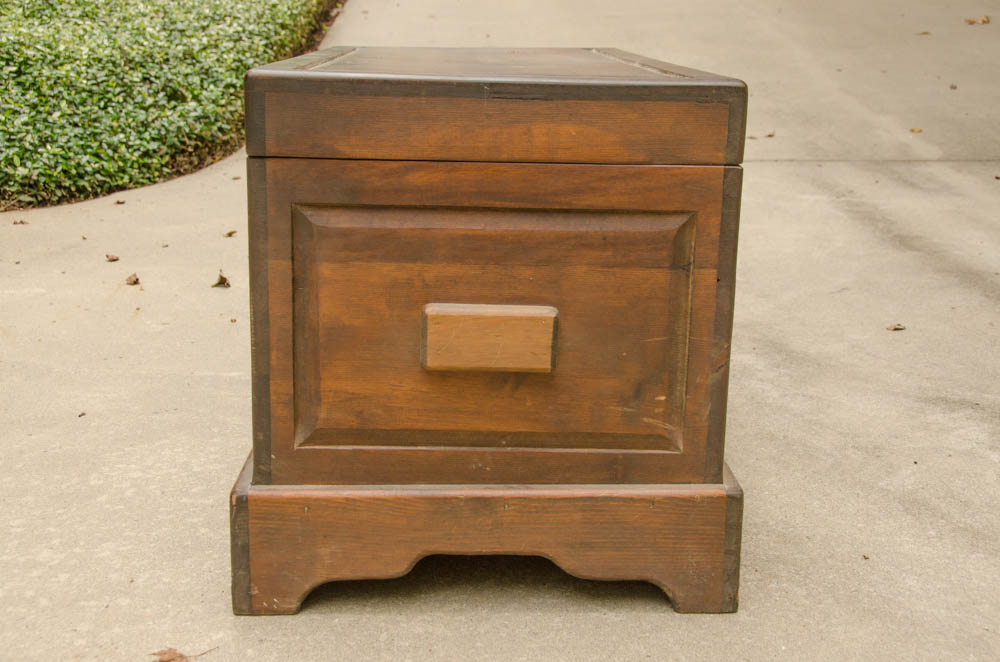 Vintage Walnut-Stained Pine Chest