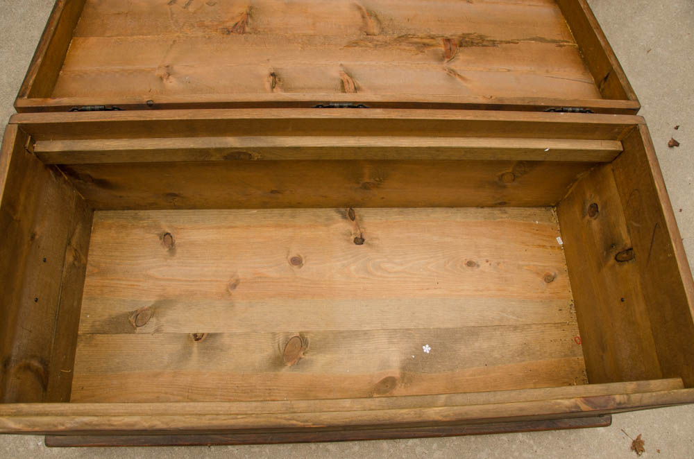 Vintage Walnut-Stained Pine Chest