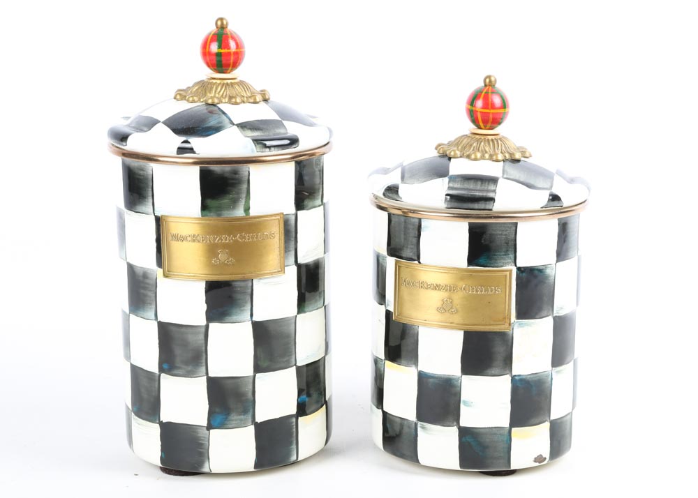 MacKenzie-Childs "Courtly Check" Canisters