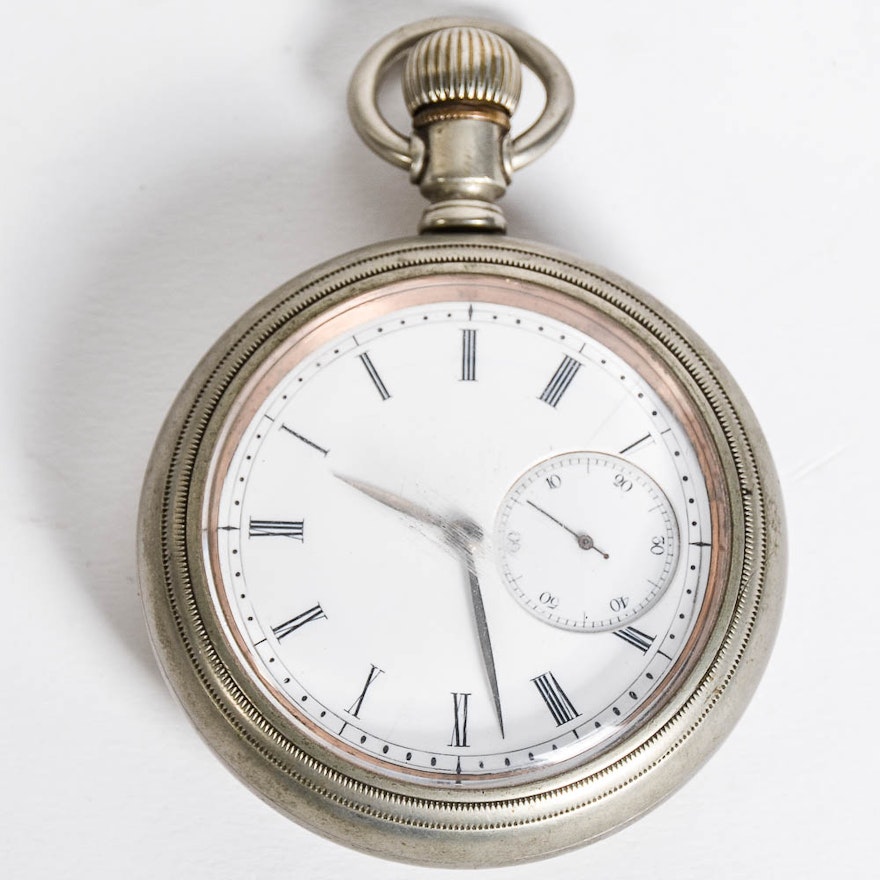 Antique 1874 Columbus Watch Co. Silveroid Pocket Watch