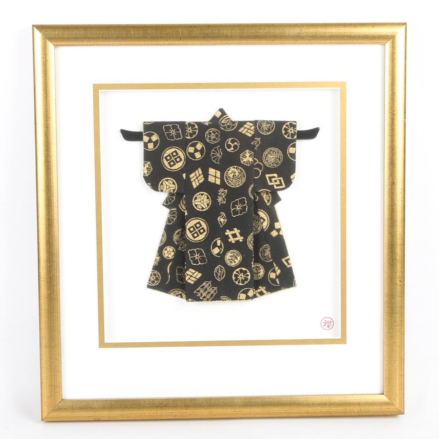 Rosella Harrison Peck Framed Kimono Origami "Family Crest"