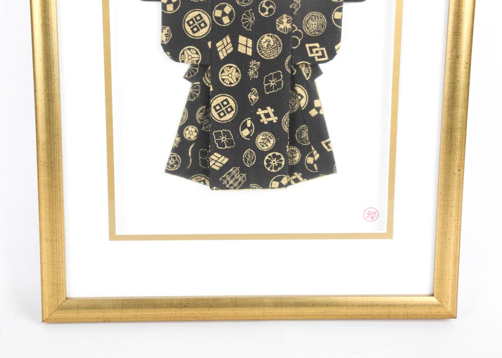 Rosella Harrison Peck Framed Kimono Origami "Family Crest"