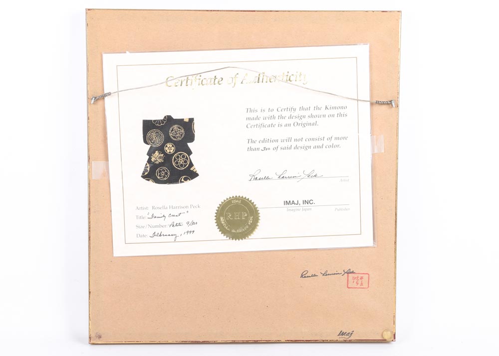Rosella Harrison Peck Framed Kimono Origami "Family Crest"