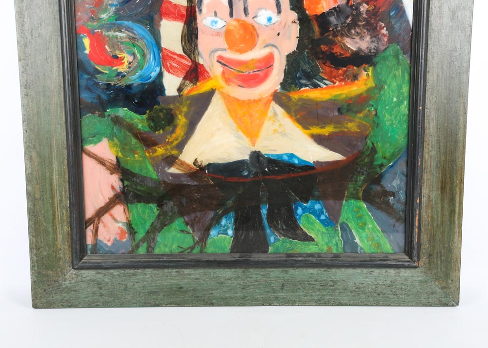 J. Dante Original Two-Sided Painting on Glass