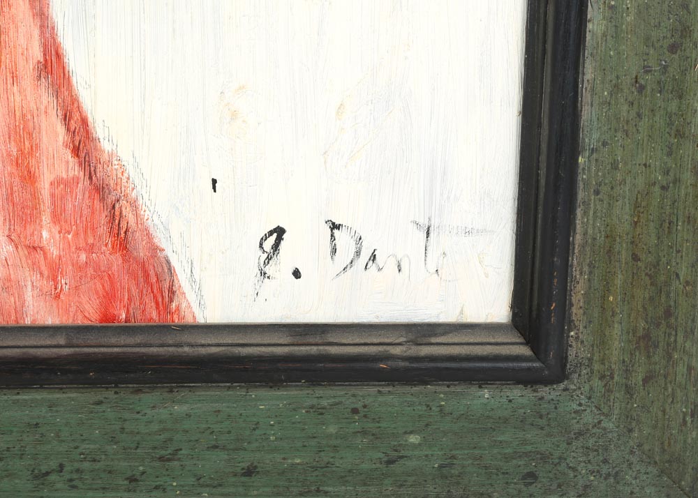 J. Dante Original Two-Sided Painting on Glass