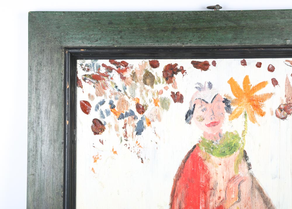 J. Dante Original Two-Sided Painting on Glass