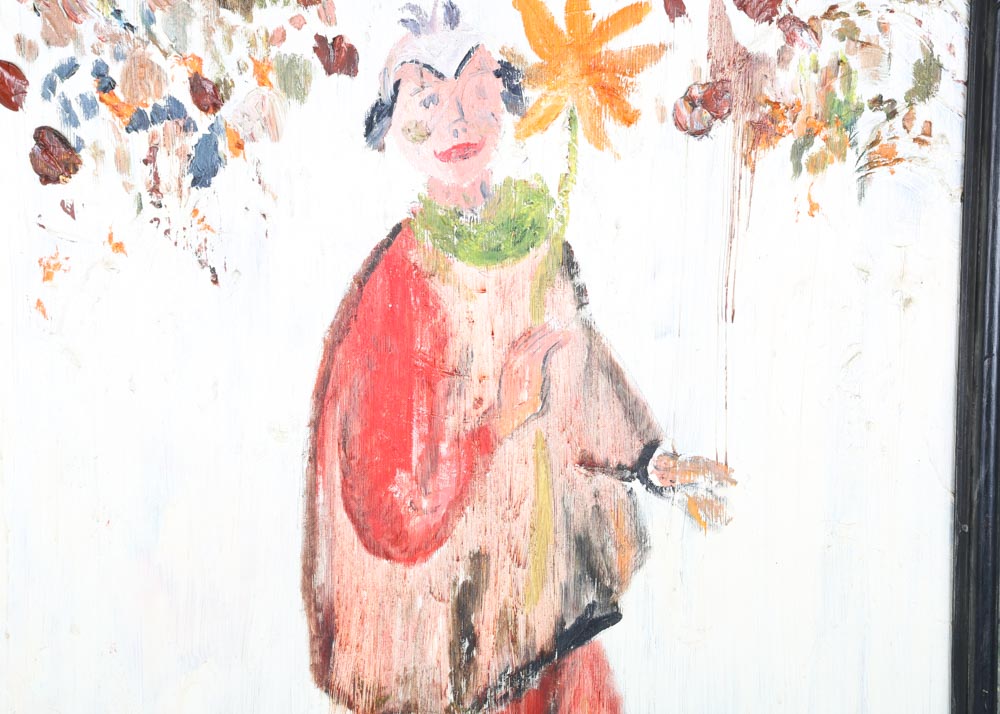 J. Dante Original Two-Sided Painting on Glass