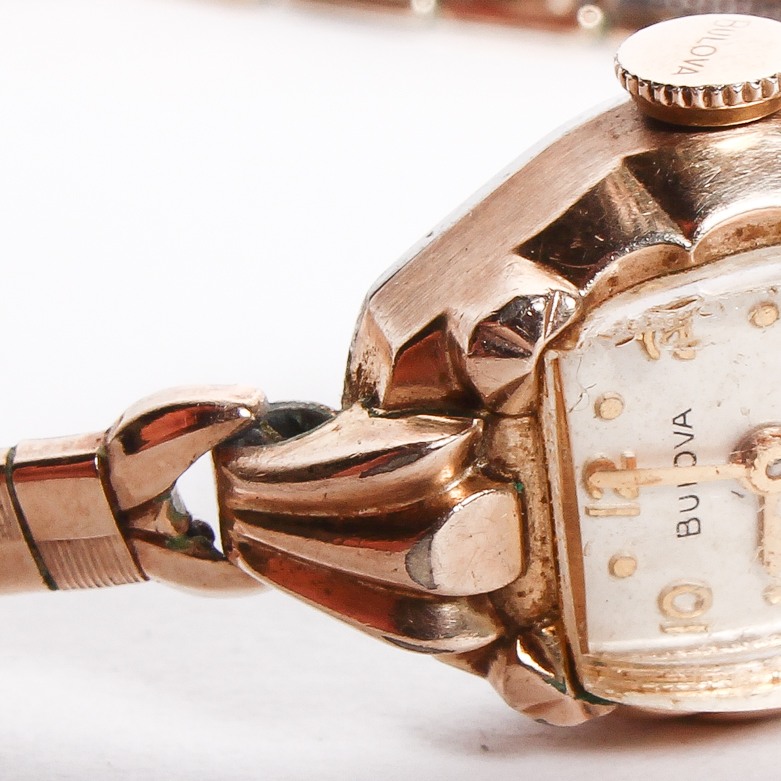 Vintage Bulova Rolled Gold Plate Watch with Granat Bros. Pin and Star of David Pendant Necklace