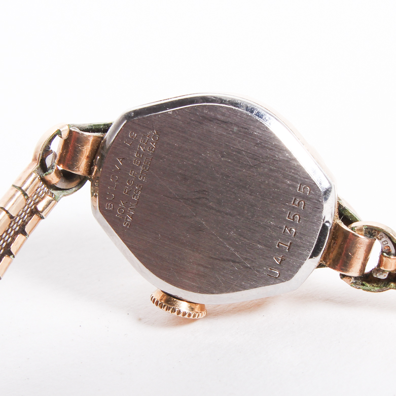 Vintage Bulova Rolled Gold Plate Watch with Granat Bros. Pin and Star of David Pendant Necklace