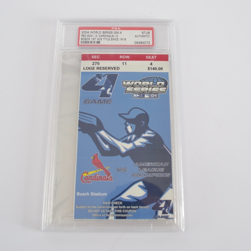 Game 4 2004 World Series Ticket Stub with PSA Encapsulation