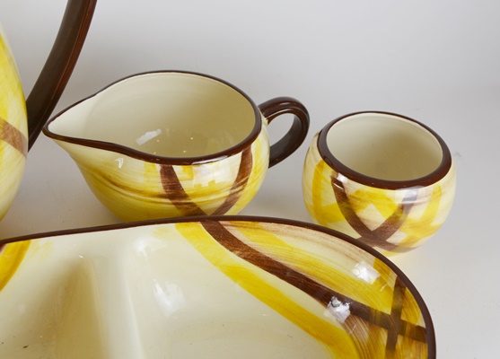 Vernonware "Organdie" Yellow Pottery and California Pottery Appetizer Lazy Susan