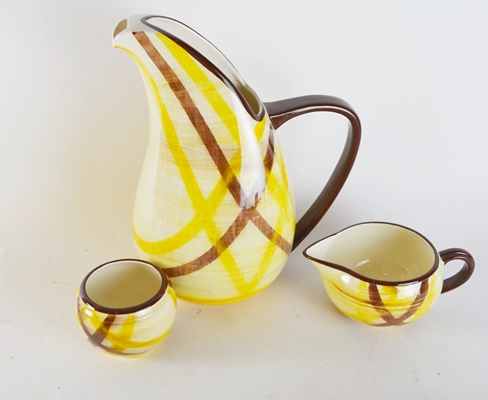 Vernonware "Organdie" Yellow Pottery and California Pottery Appetizer Lazy Susan