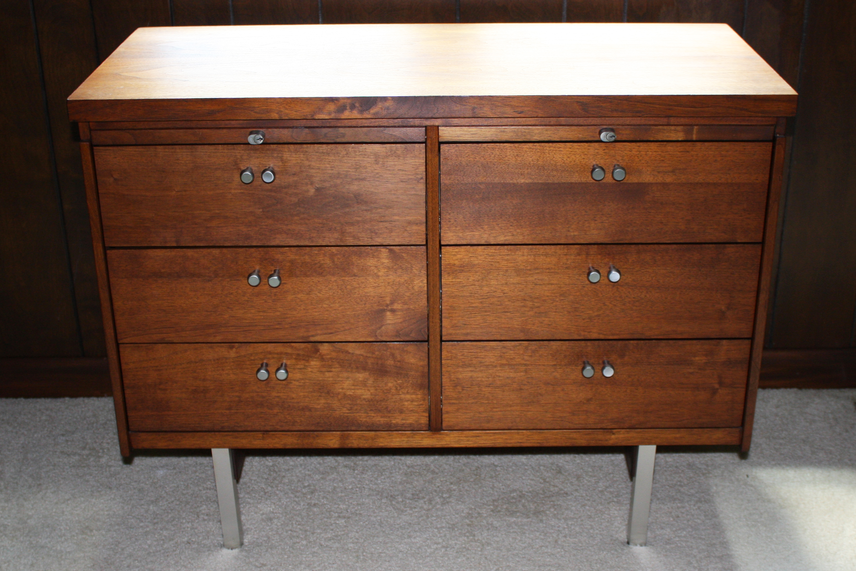 Mid Century Modern Walnut Office Credenza by Lehigh-Leopold