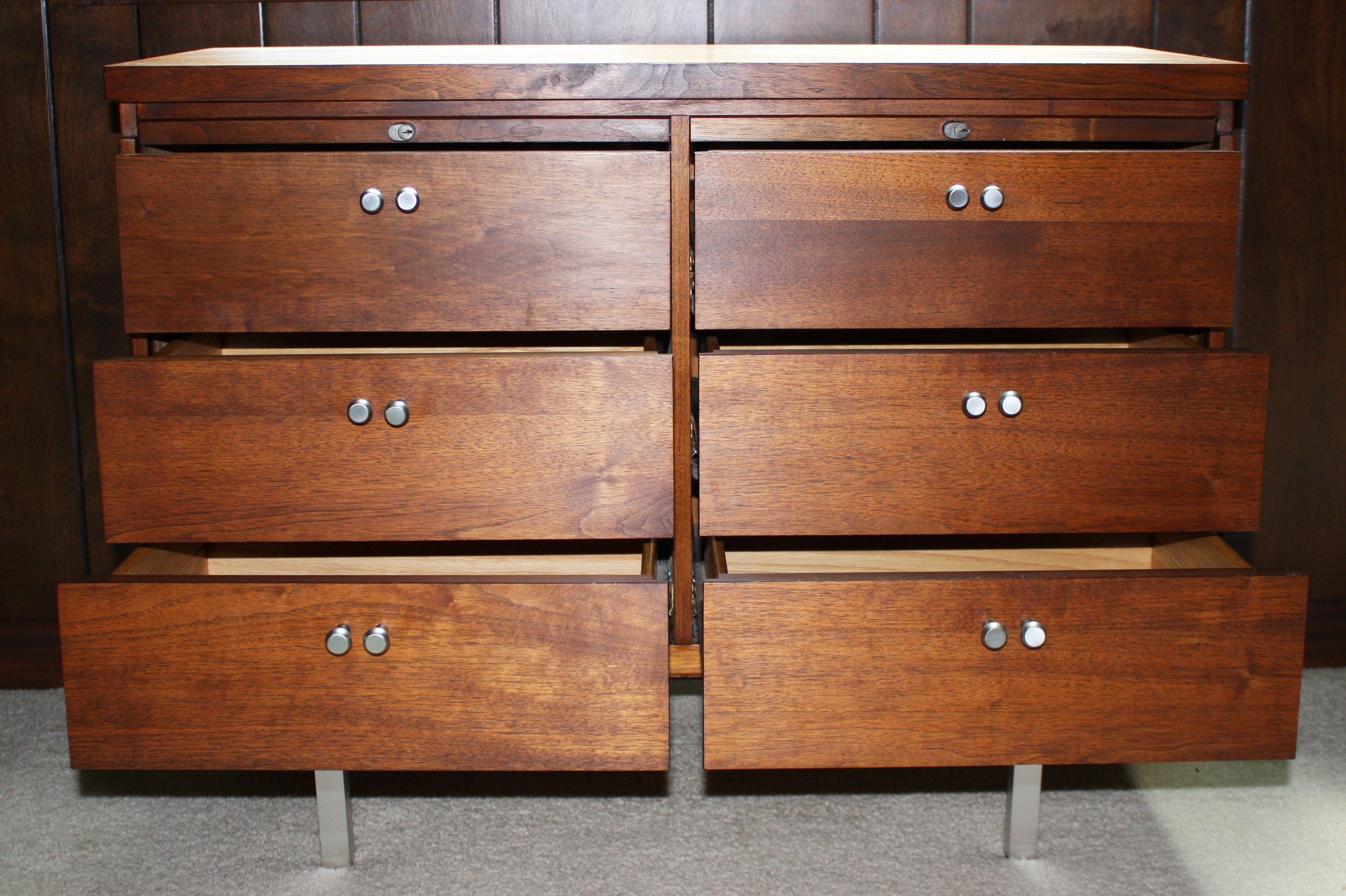 Mid Century Modern Walnut Office Credenza by Lehigh-Leopold
