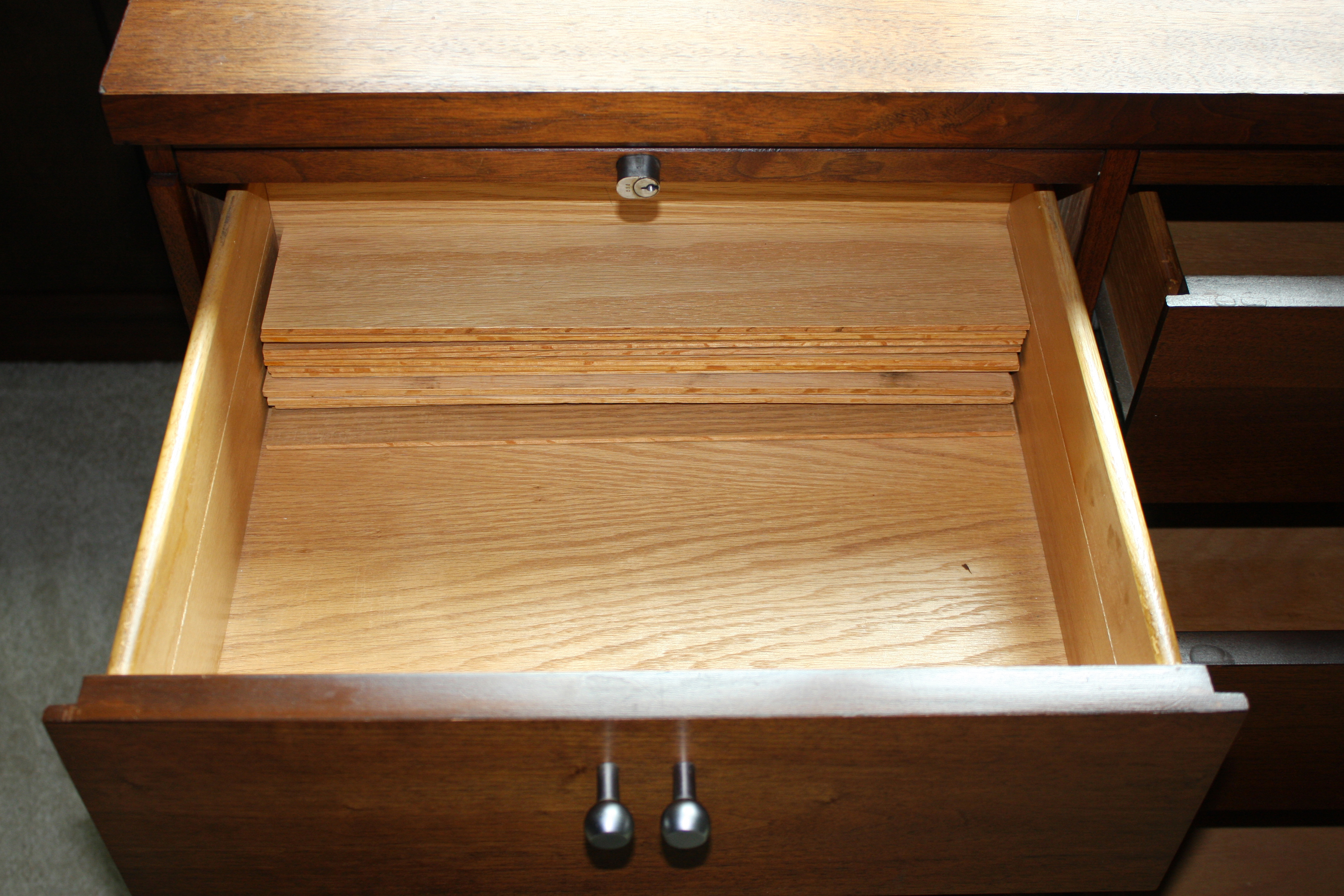 Mid Century Modern Walnut Office Credenza by Lehigh-Leopold