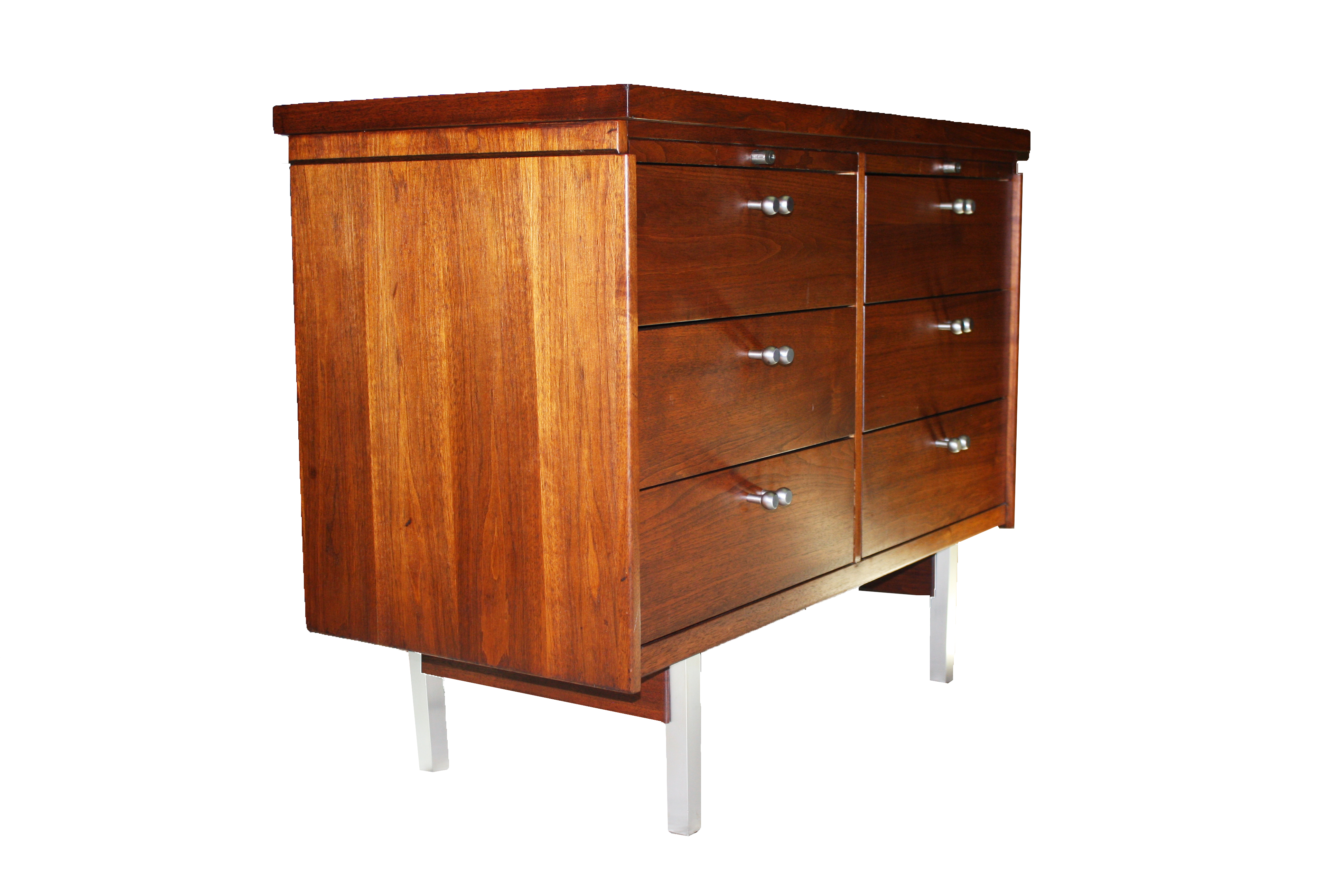 Mid Century Modern Walnut Office Credenza by Lehigh-Leopold