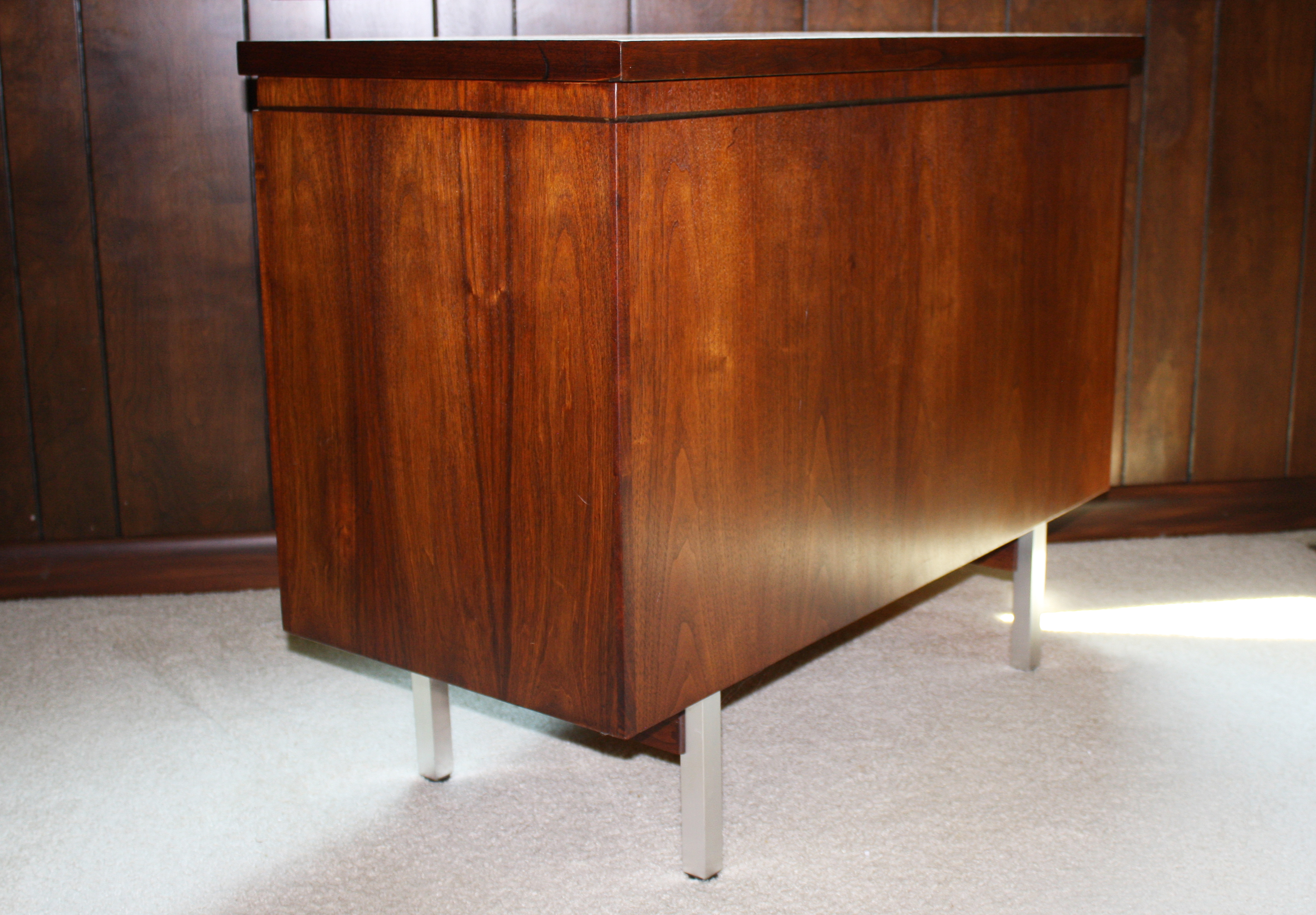 Mid Century Modern Walnut Office Credenza by Lehigh-Leopold