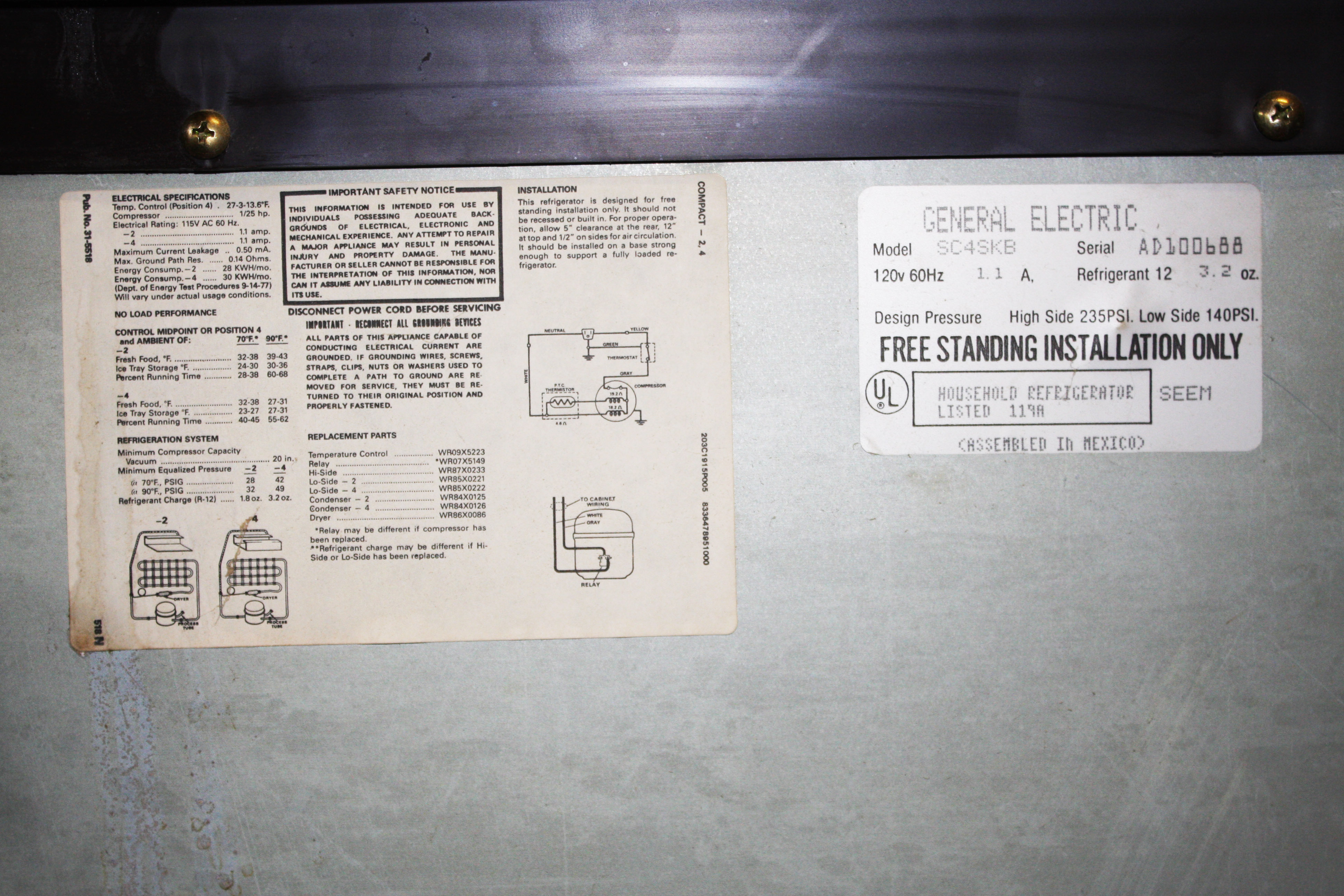 Vintage GE Mini Refrigerator