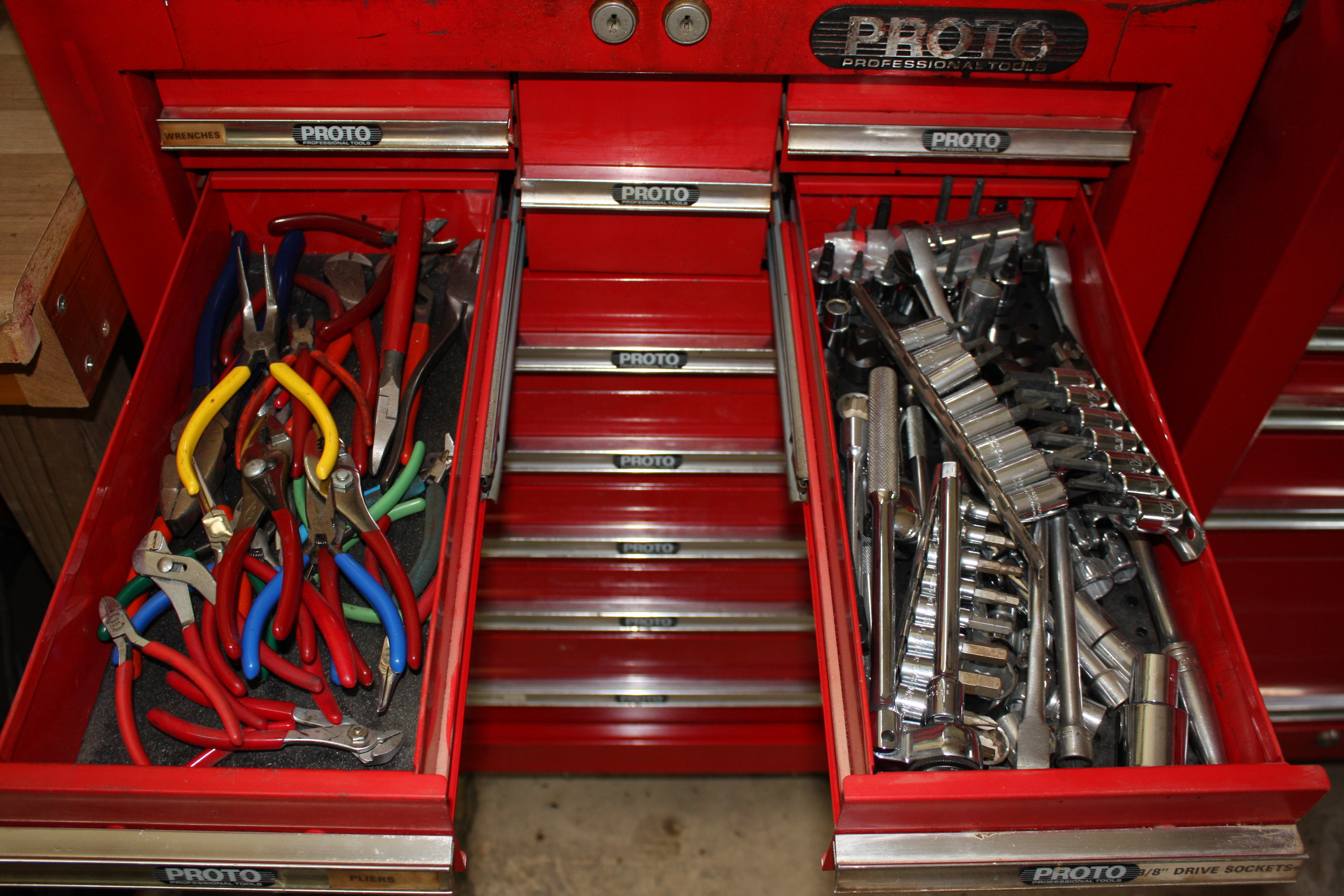 Proto Roll Cabinets, Tool Chests, and Tools