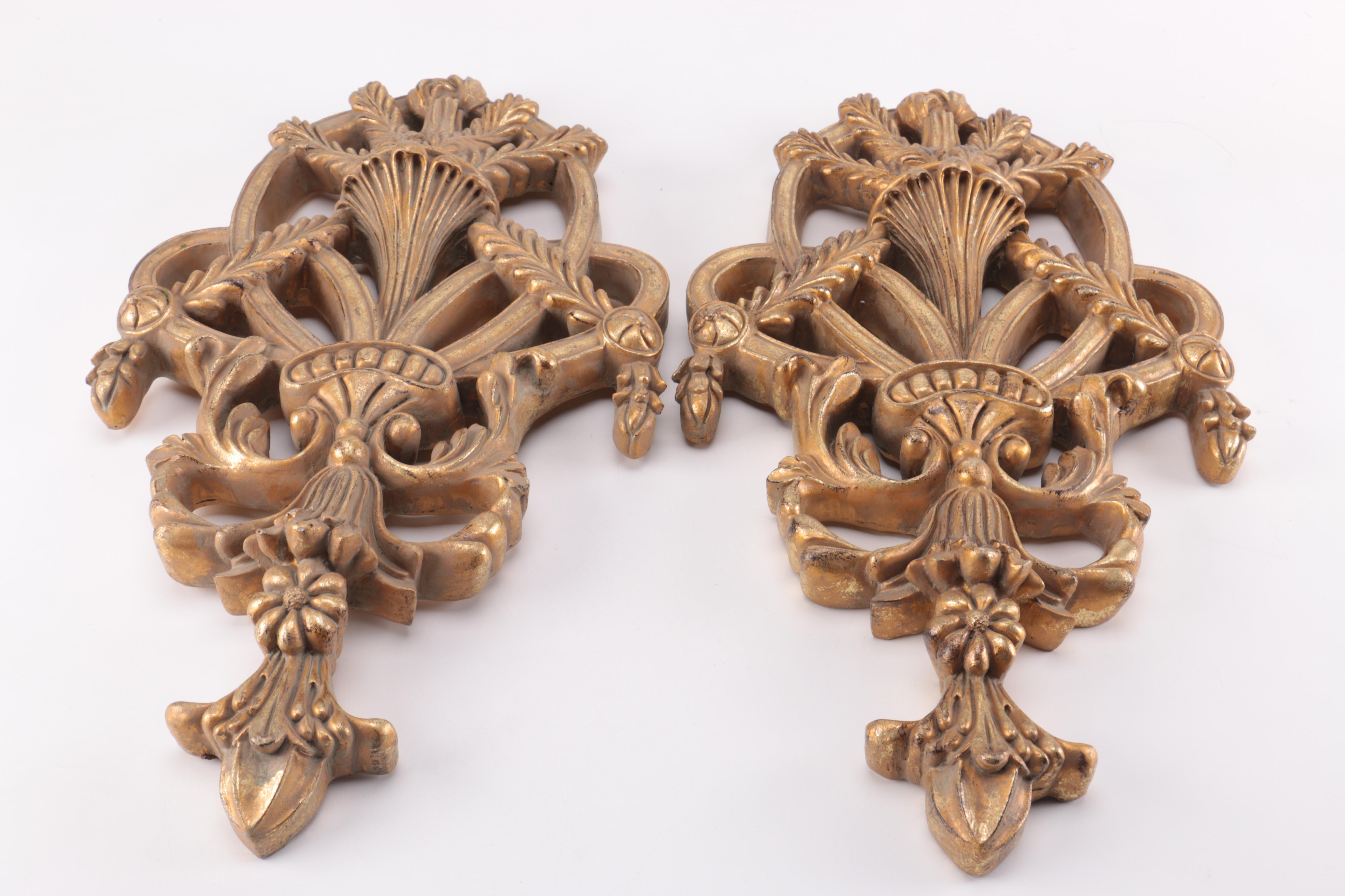Neoclassical Foliate Wooden Wall Hangings