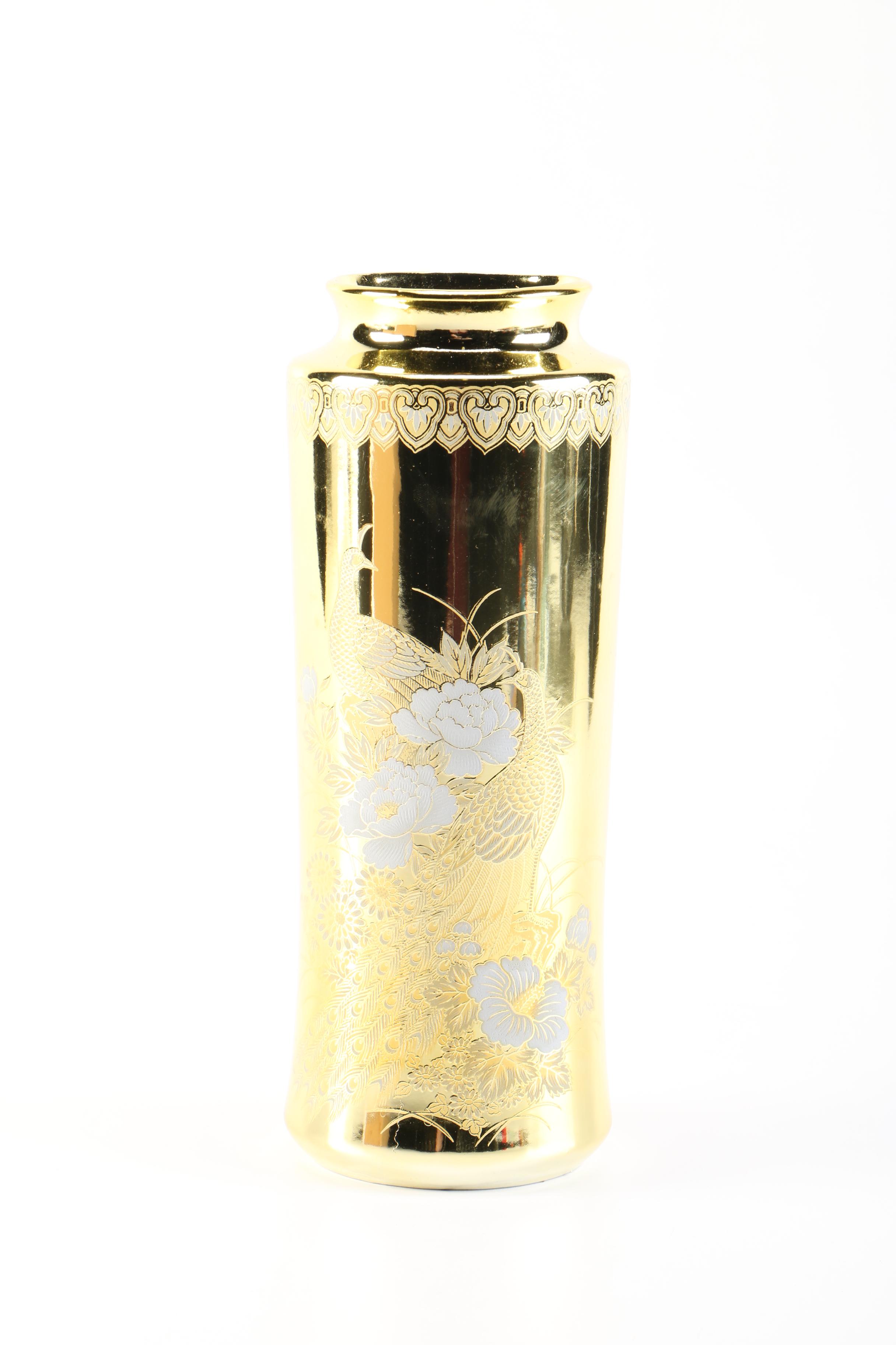 Collection of Gold Plated Japanese Porcelain Vases