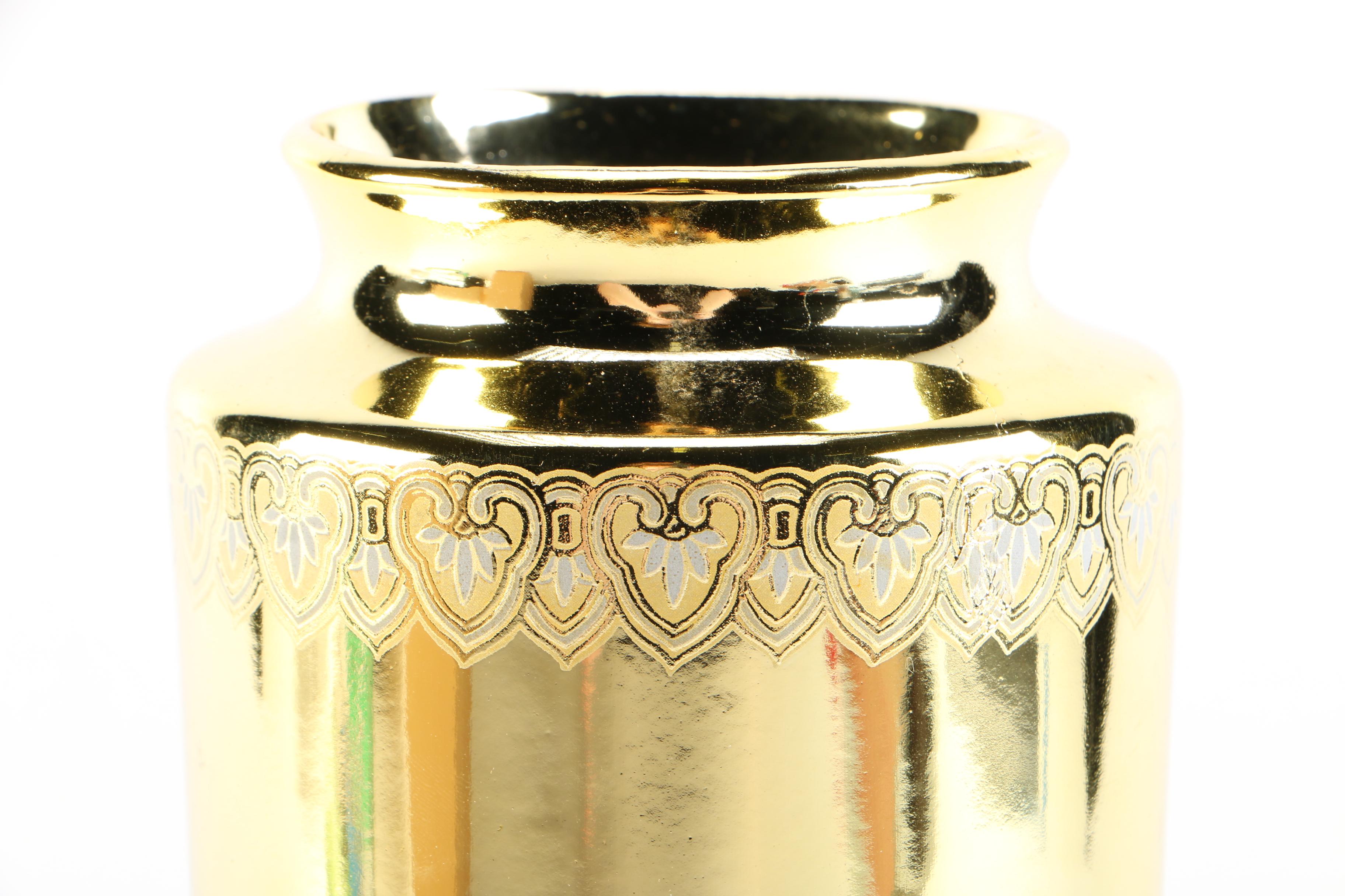 Collection of Gold Plated Japanese Porcelain Vases