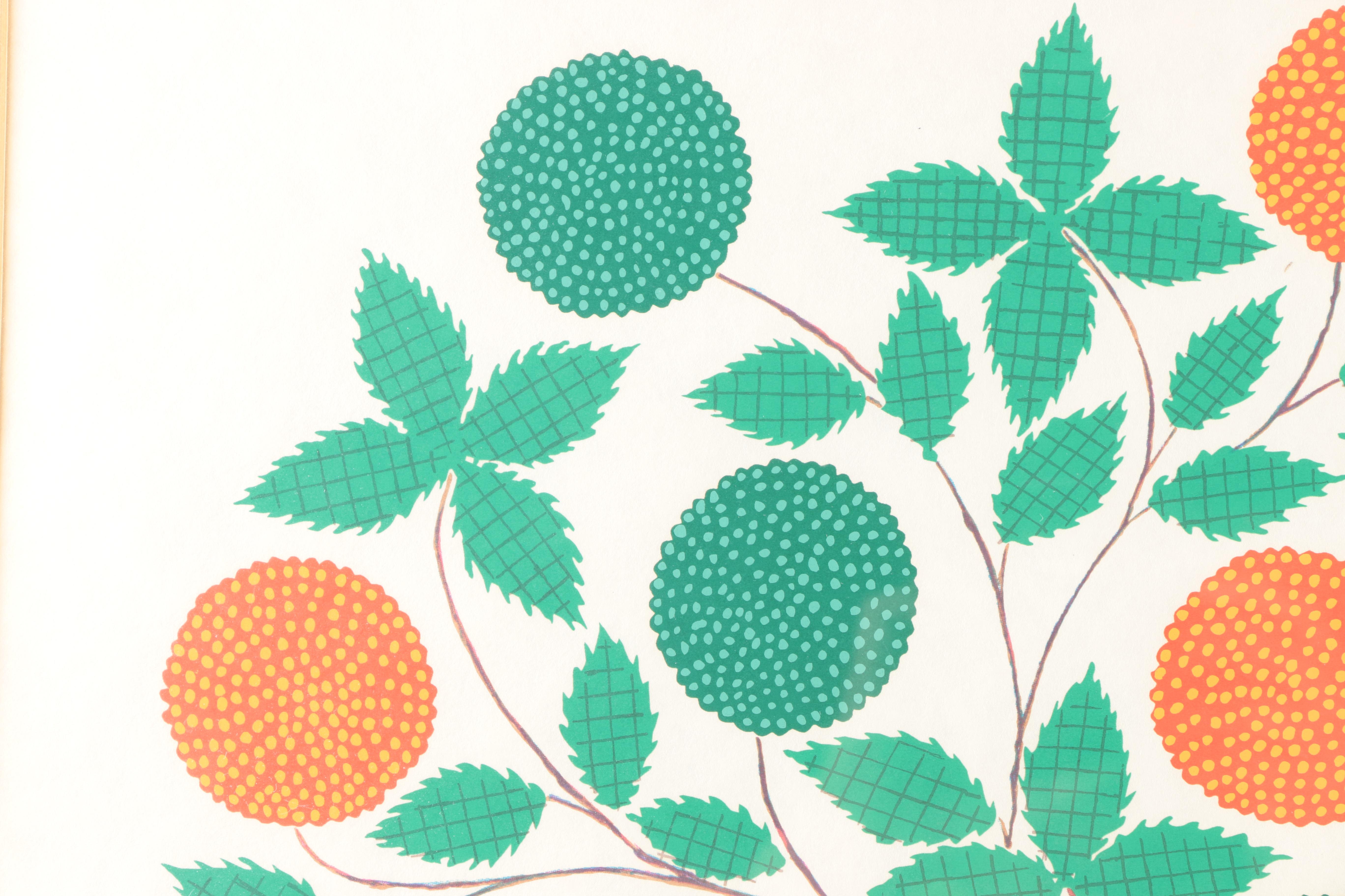 Embellished Serigraph After Hannah Cahoon Shaker Spirit Drawing "The Tree of Life"