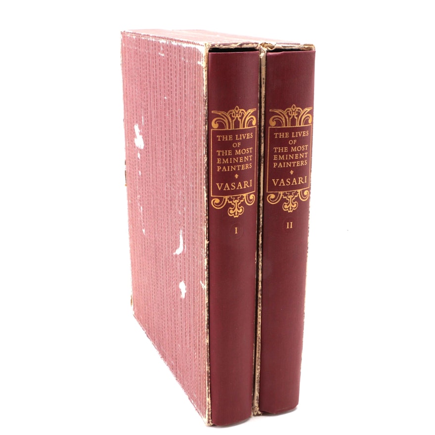 Two-Volume Set of "Lives of the Most Eminent Painters" by Giorgio Vasari