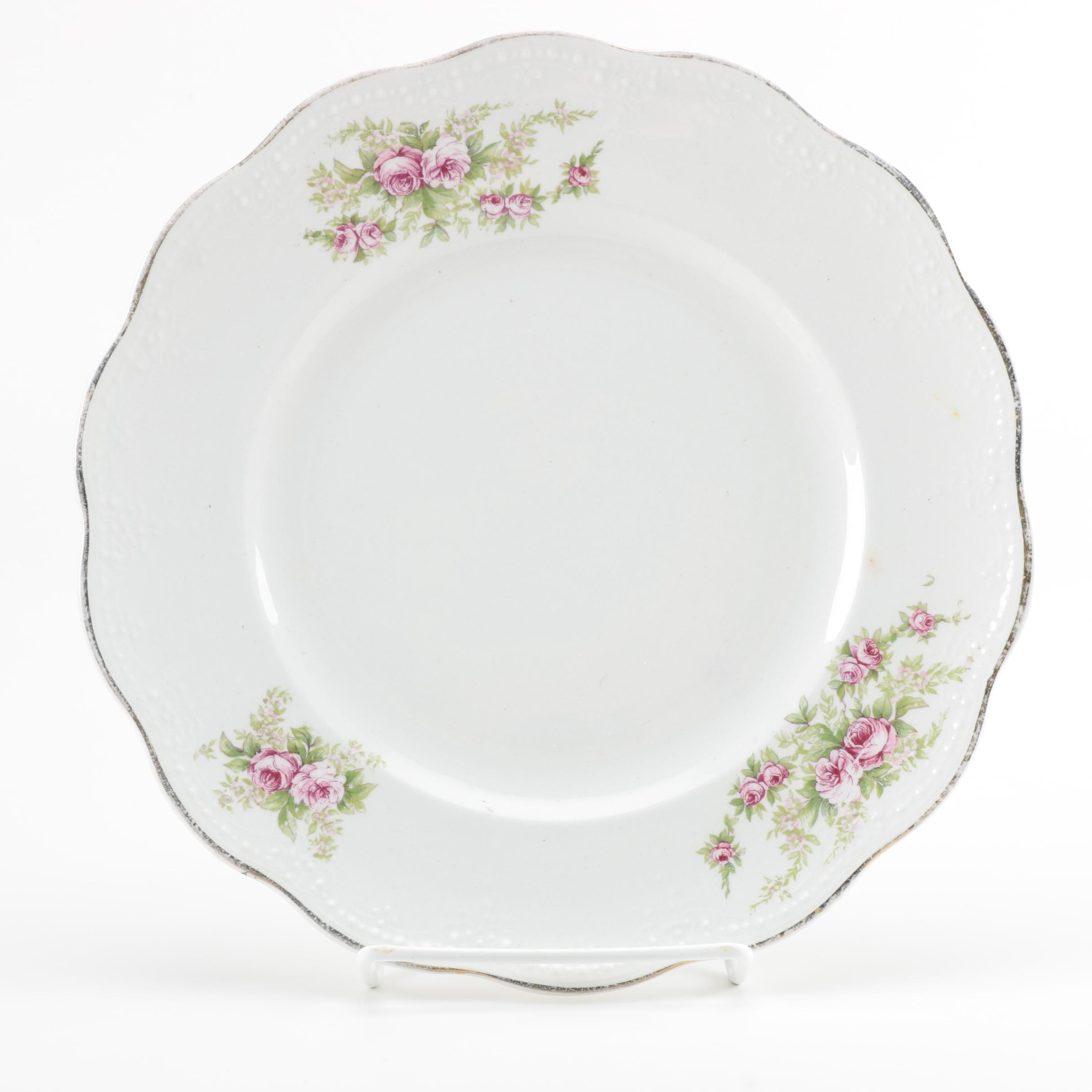 Dresden Pottery Co Floral Decorated Tableware, Circa 1892-1925