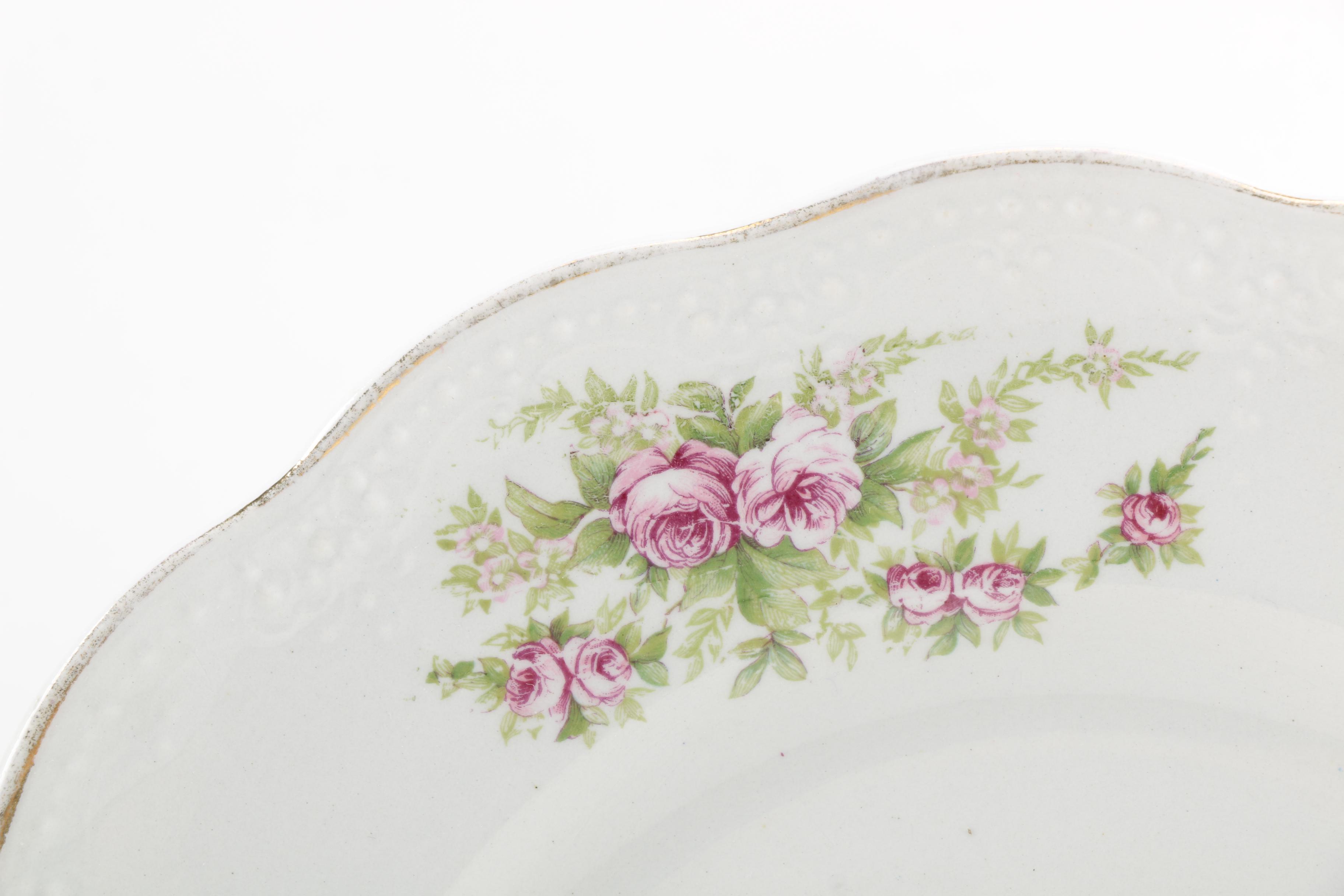 Dresden Pottery Co Floral Decorated Tableware, Circa 1892-1925