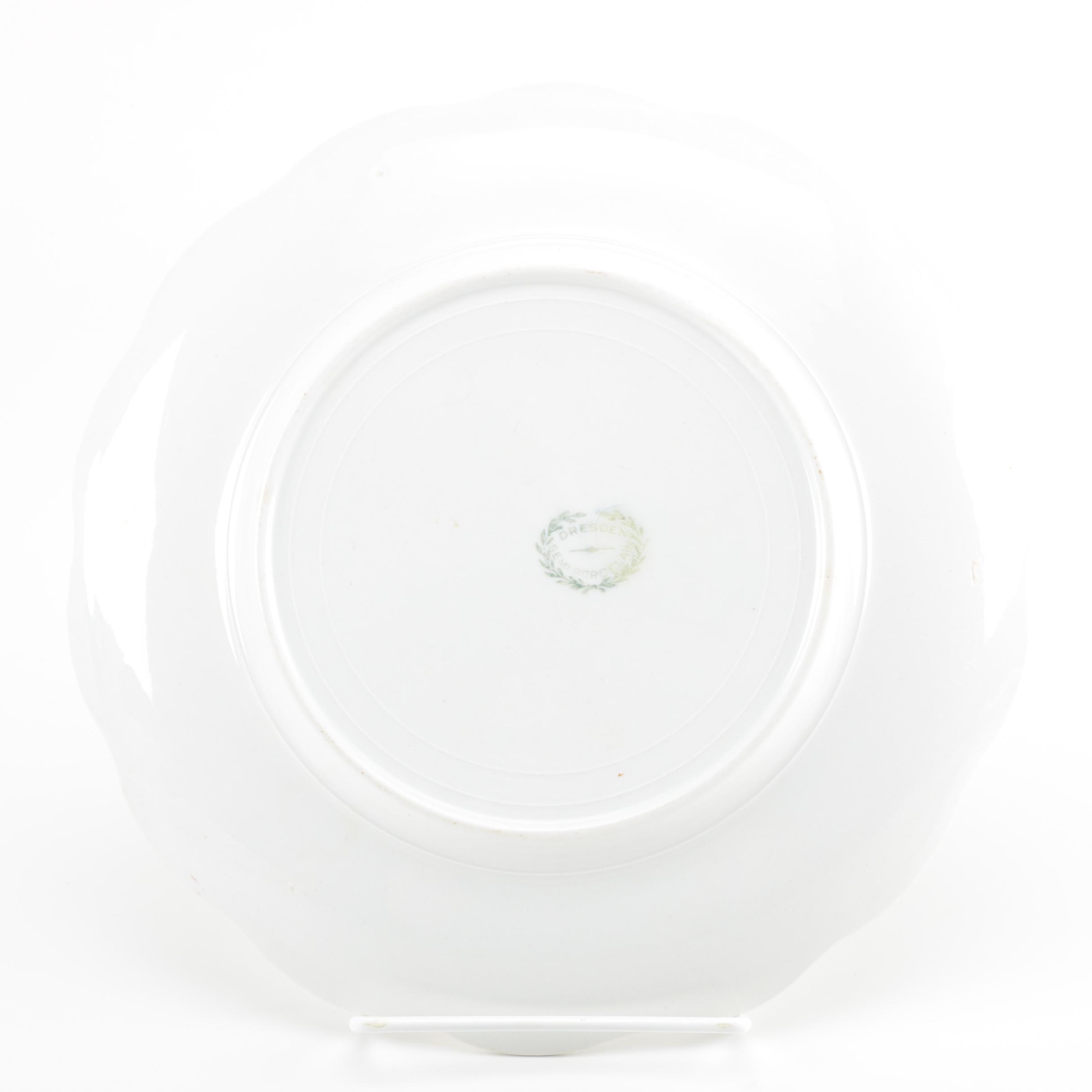 Dresden Pottery Co Floral Decorated Tableware, Circa 1892-1925