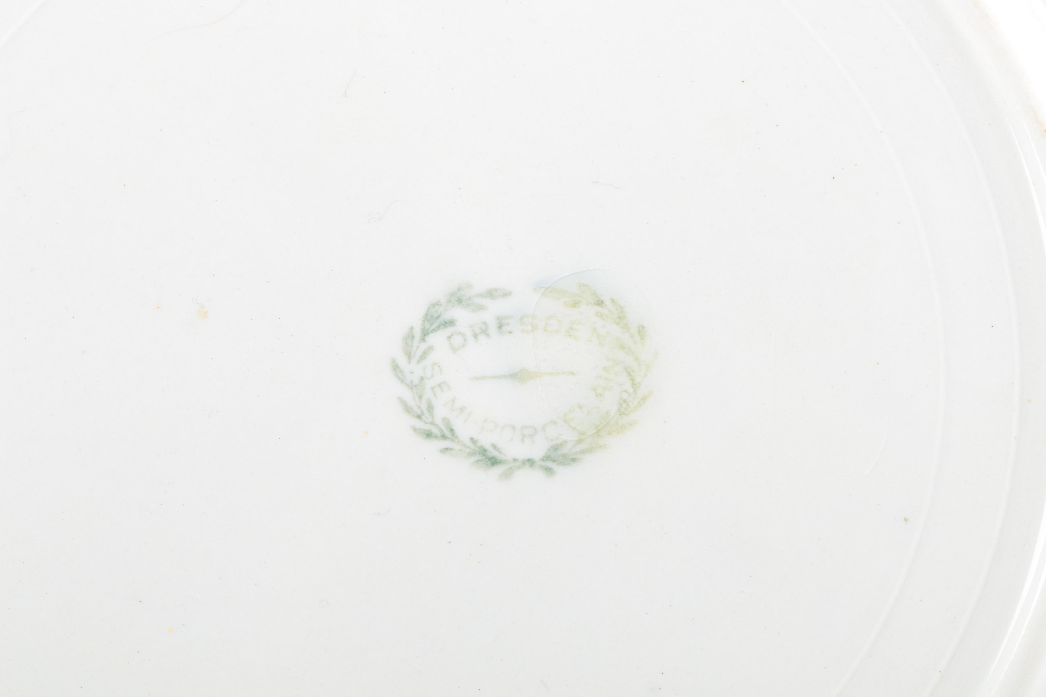 Dresden Pottery Co Floral Decorated Tableware, Circa 1892-1925