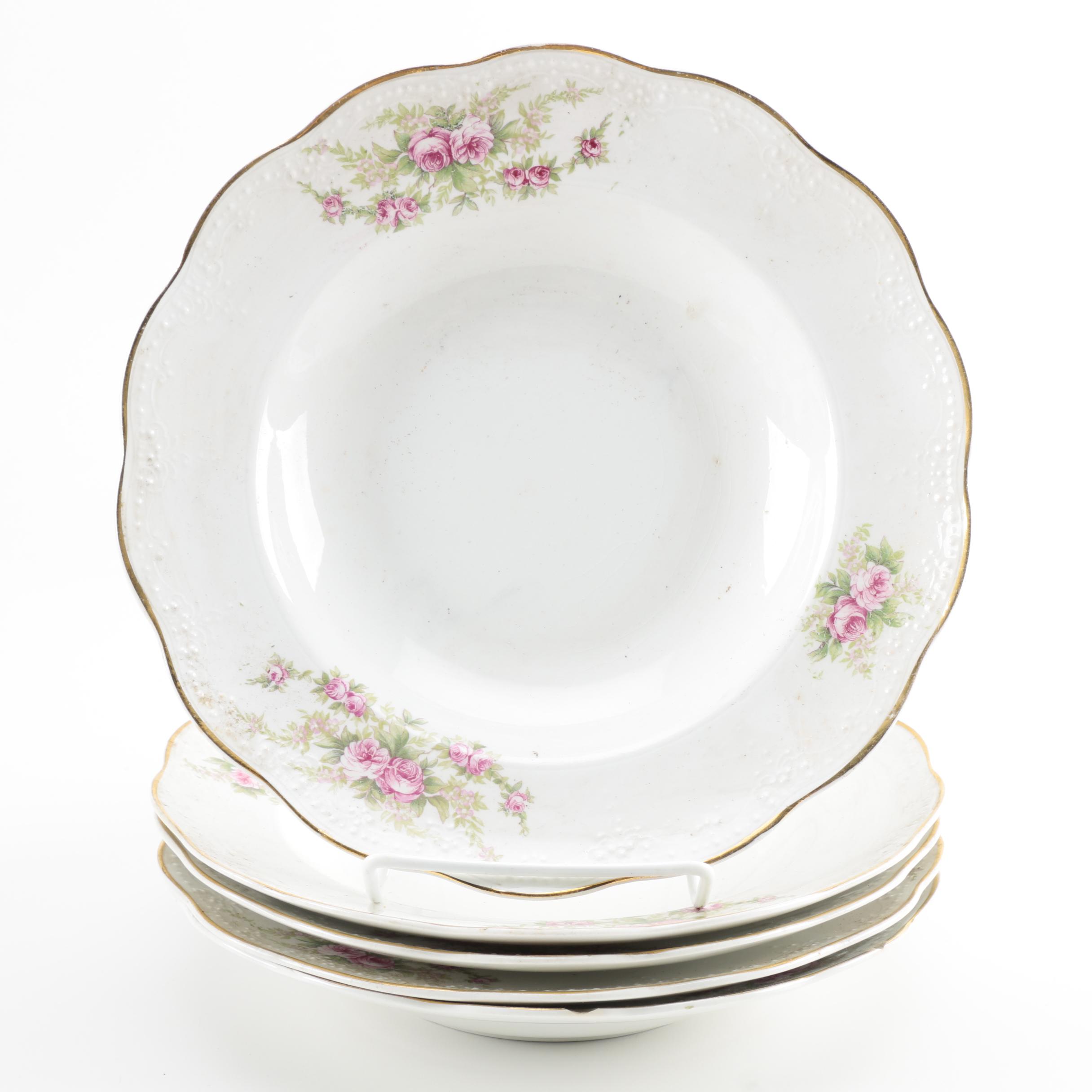 Dresden Pottery Co Floral Decorated Tableware, Circa 1892-1925