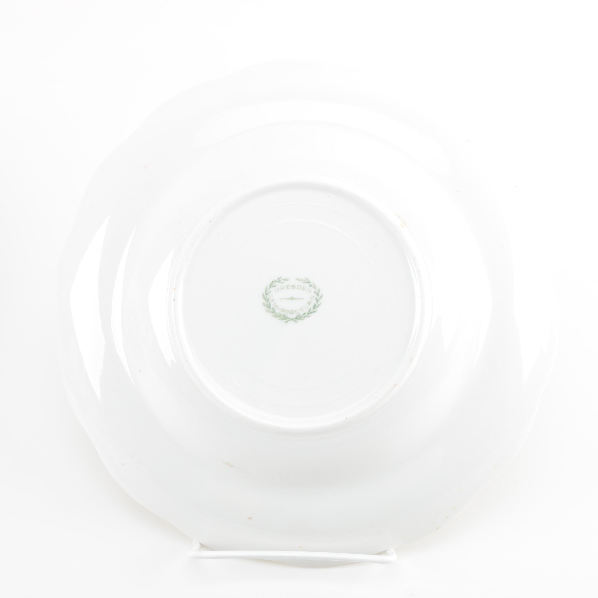 Dresden Pottery Co Floral Decorated Tableware, Circa 1892-1925