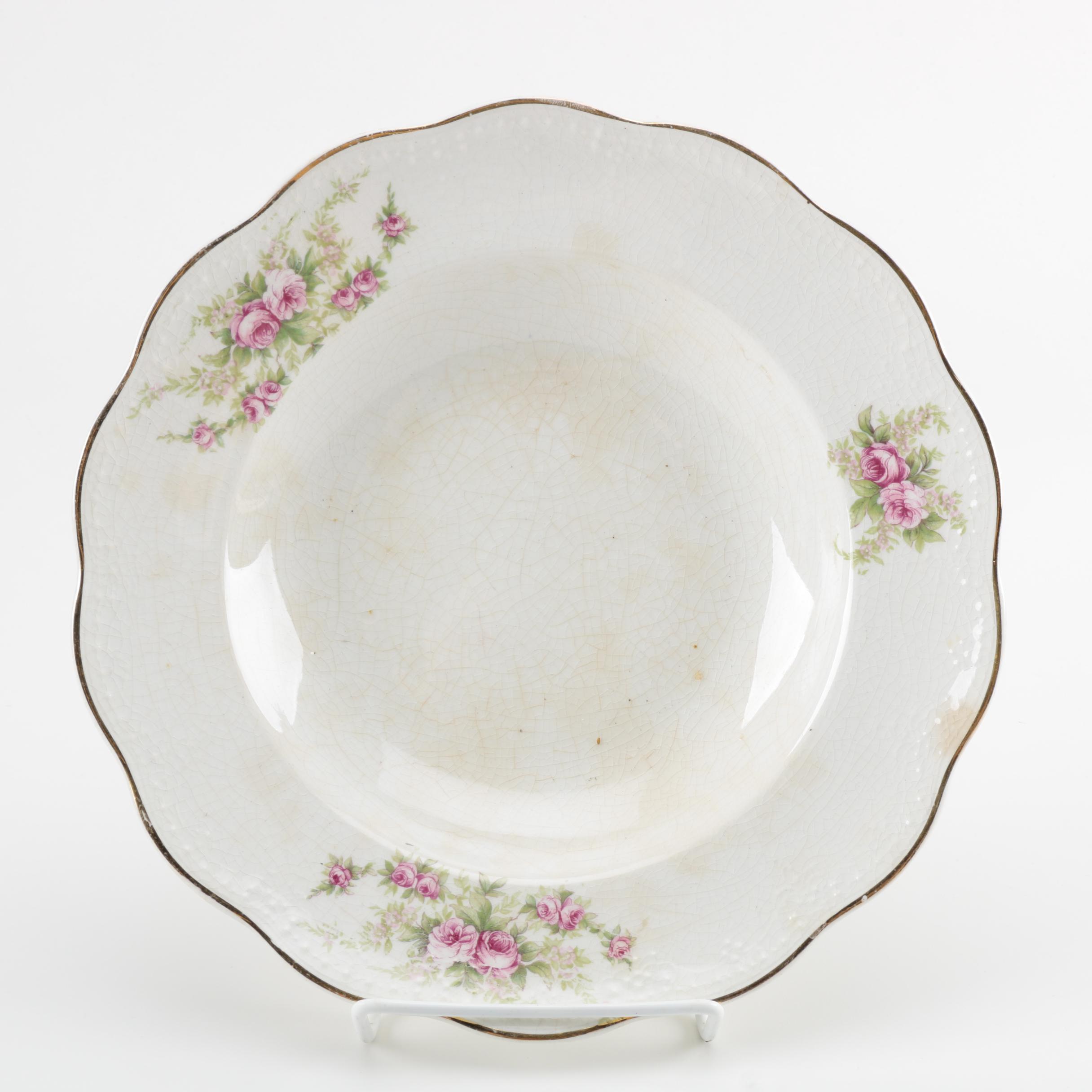 Dresden Pottery Co Floral Decorated Tableware, Circa 1892-1925