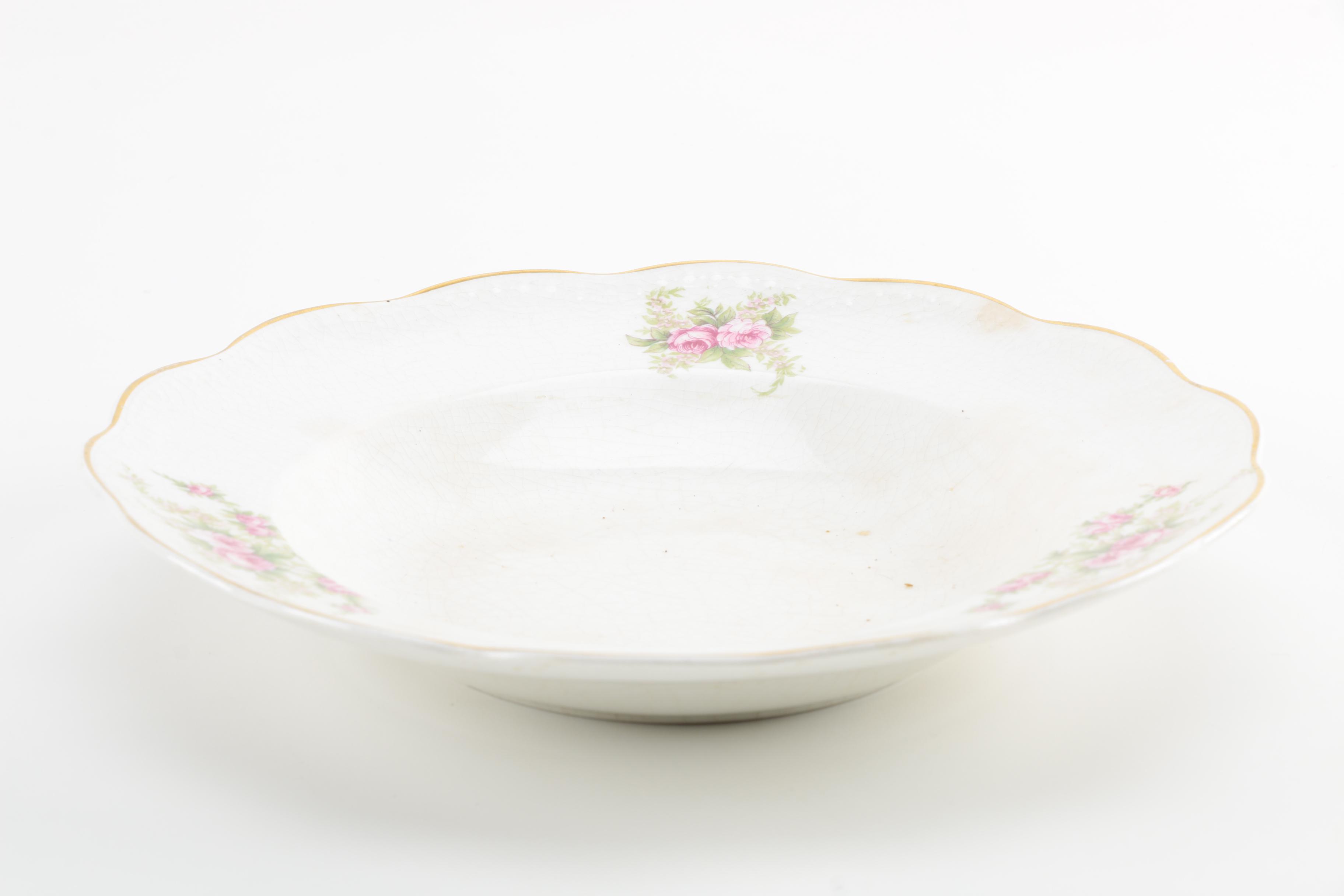 Dresden Pottery Co Floral Decorated Tableware, Circa 1892-1925