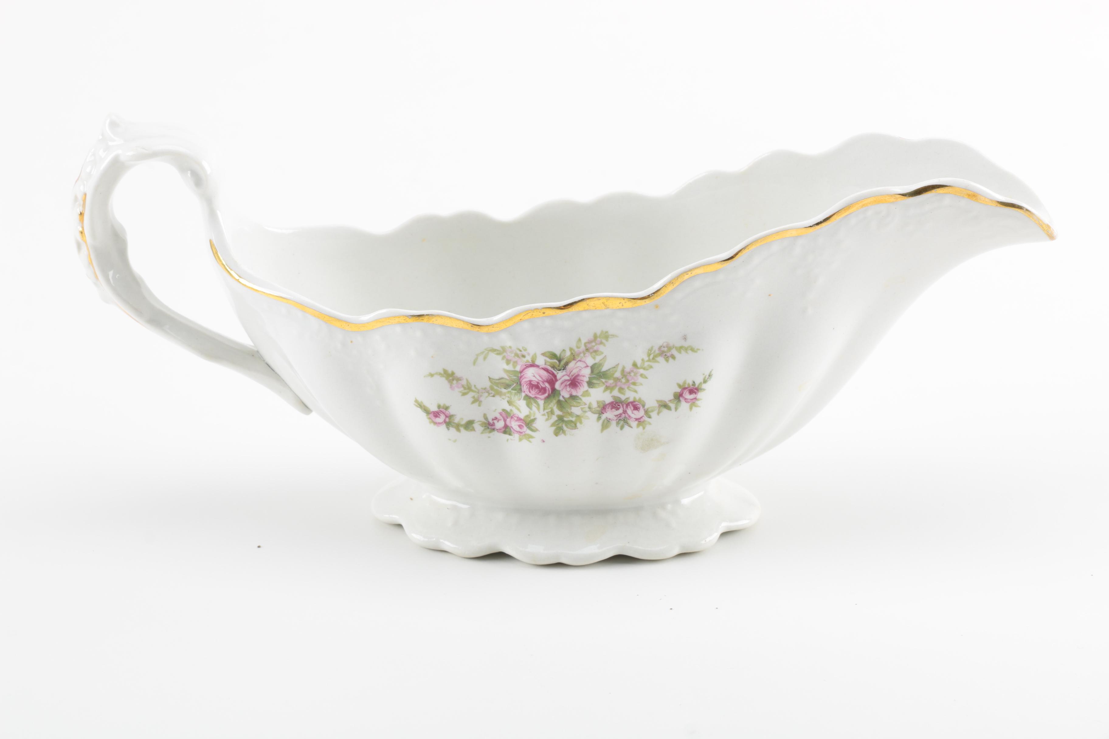Dresden Pottery Co Floral Decorated Tableware, Circa 1892-1925