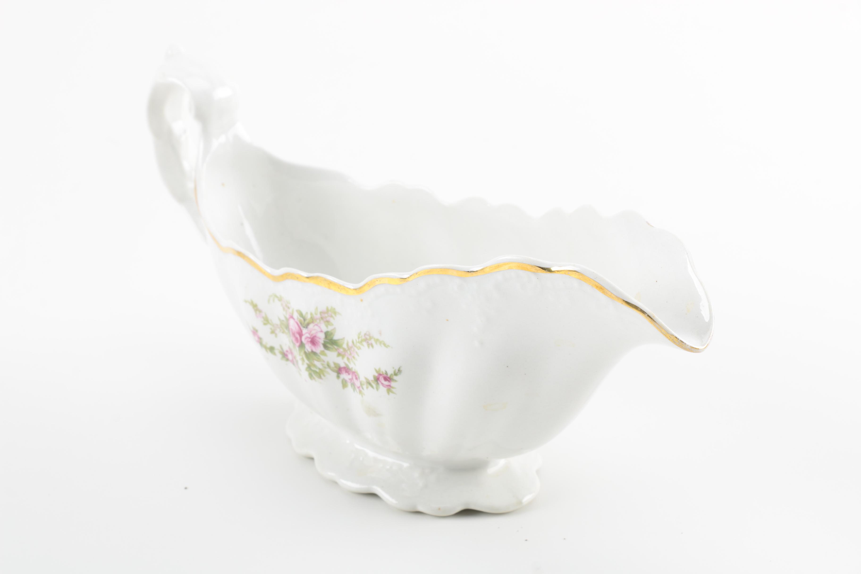 Dresden Pottery Co Floral Decorated Tableware, Circa 1892-1925