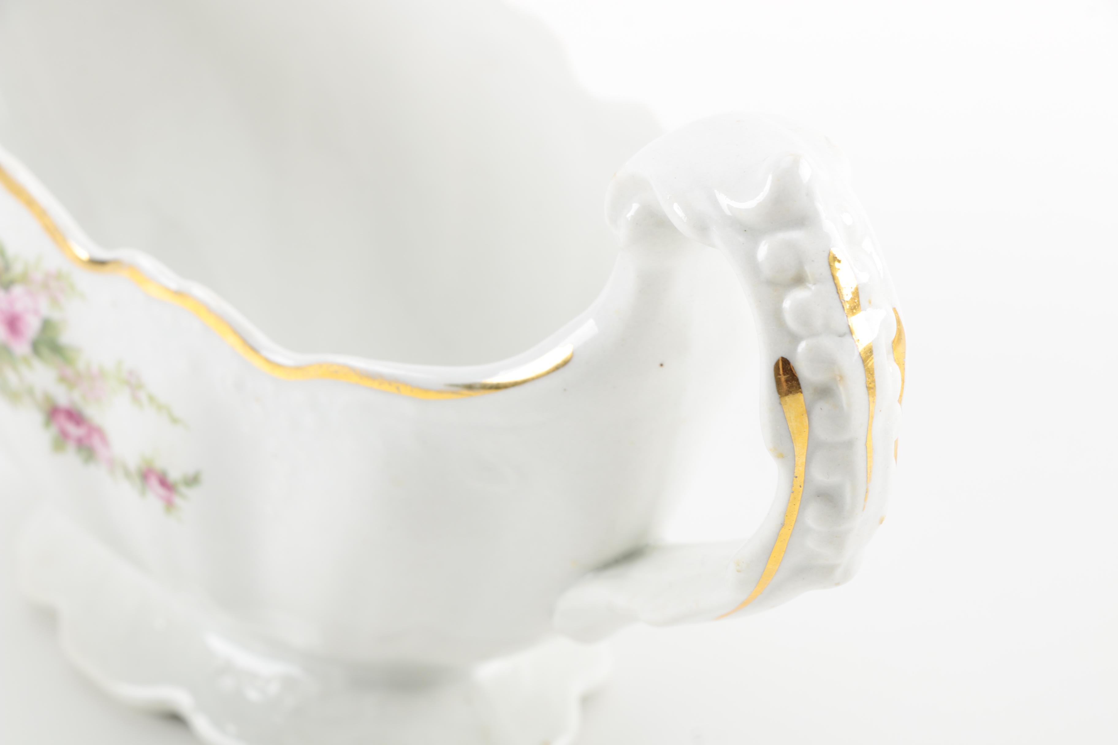 Dresden Pottery Co Floral Decorated Tableware, Circa 1892-1925