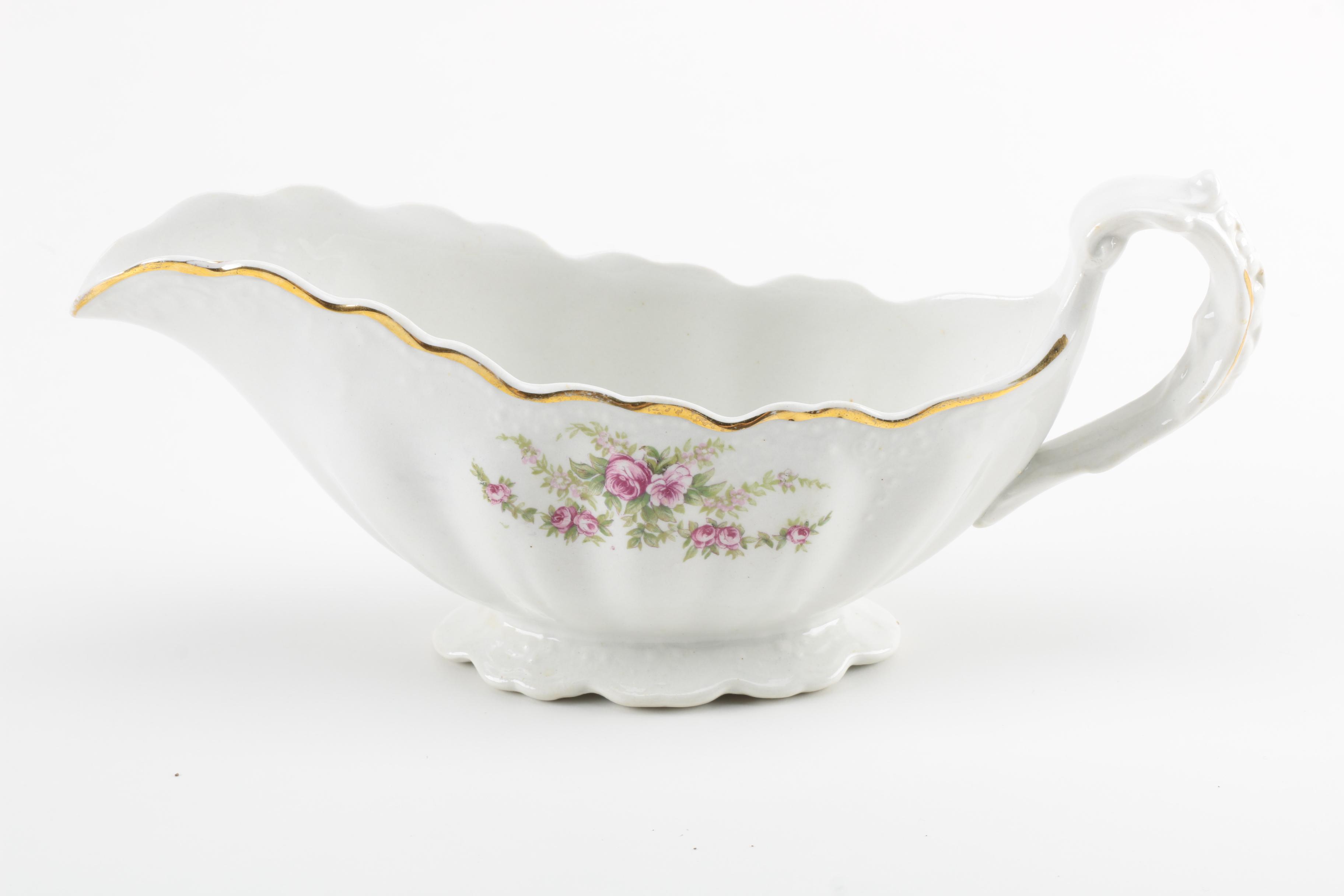 Dresden Pottery Co Floral Decorated Tableware, Circa 1892-1925