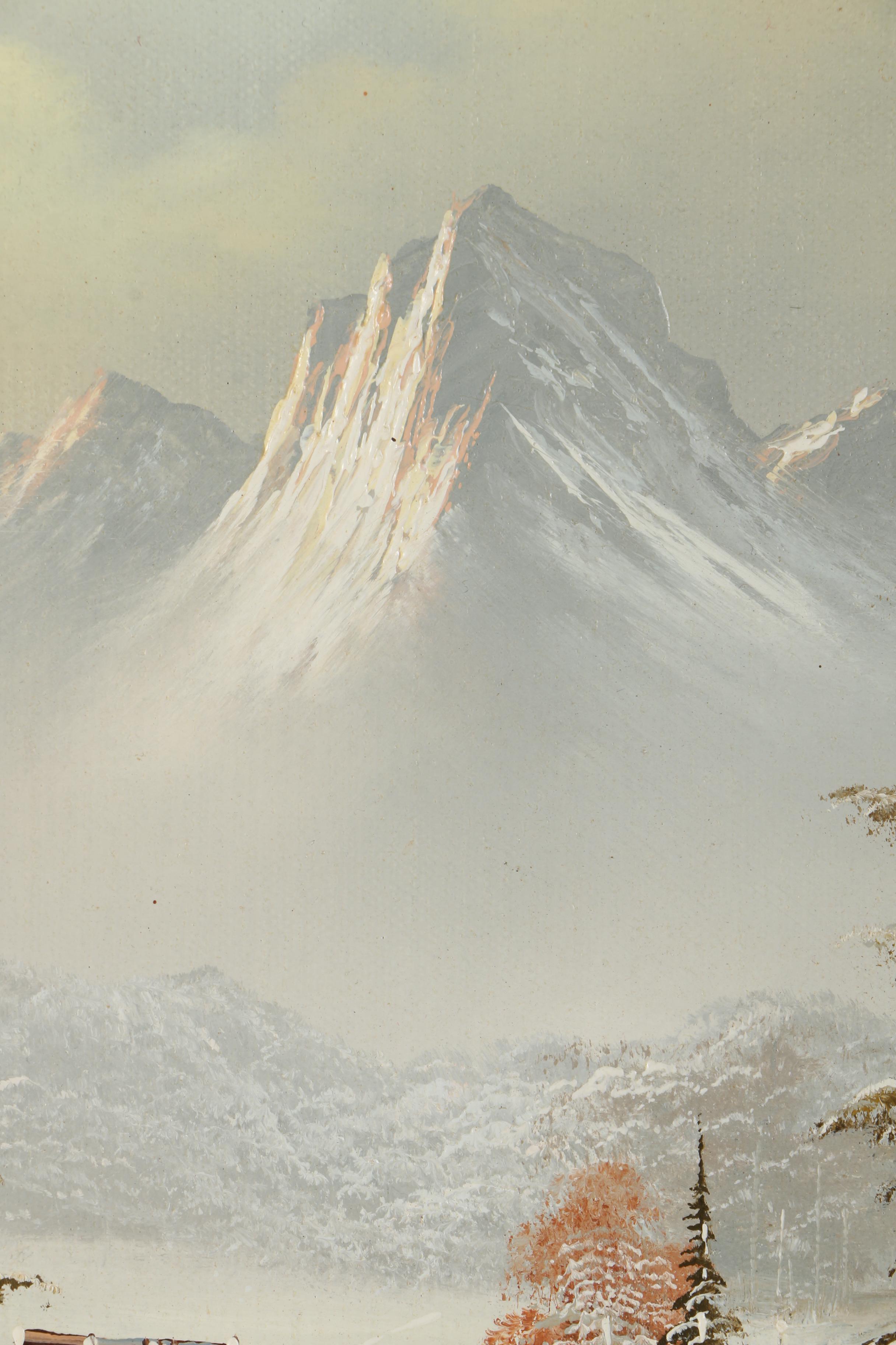 F. Jayson Oil Painting on Canvas of Winter Scene