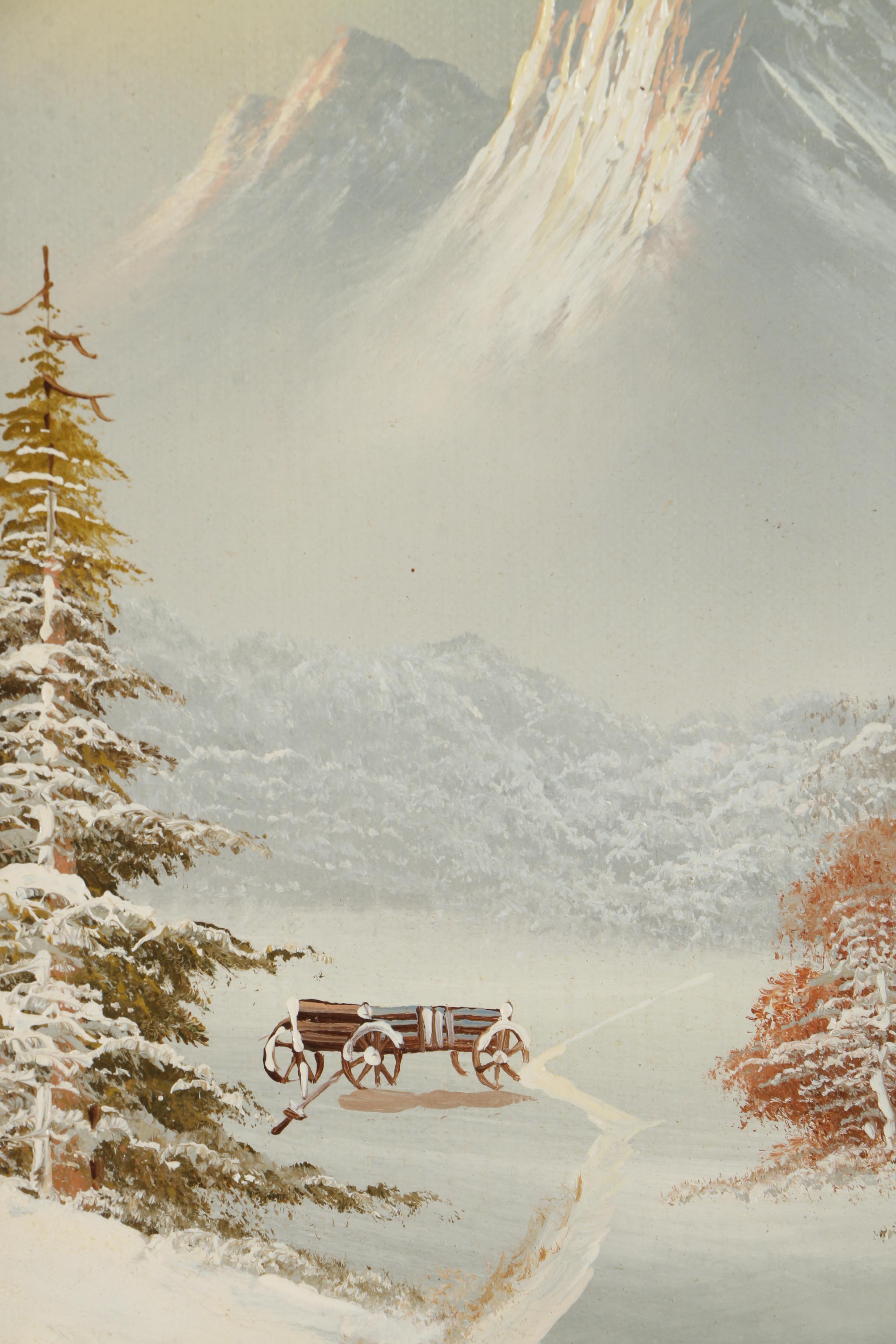 F. Jayson Oil Painting on Canvas of Winter Scene